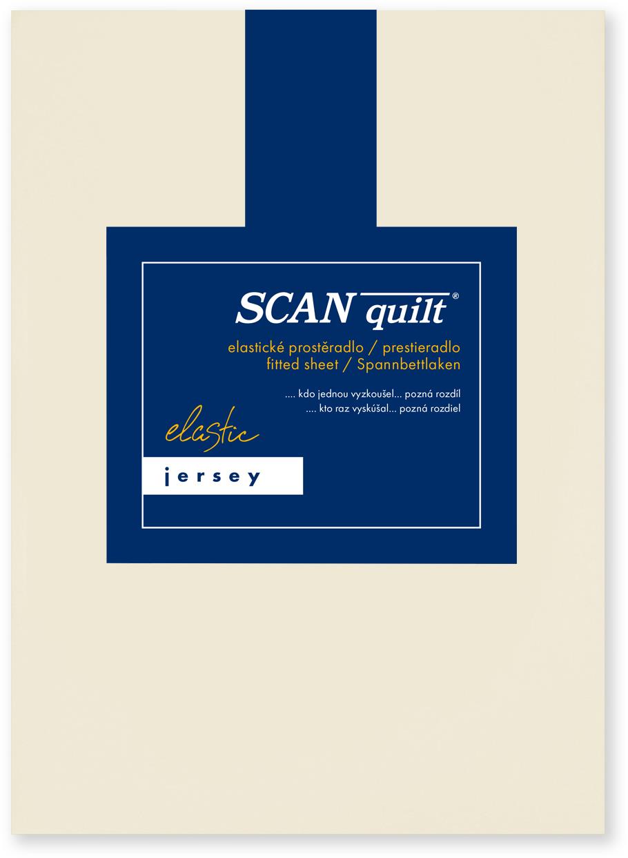 SCANquilt plachta na posteľ JERSEY ELASTIC LYCRA natur 90 × 200 cm