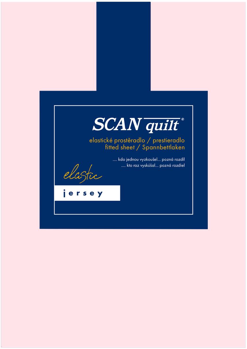 SCANquilt plachta na posteľ JERSEY ELASTIC LYCRA svetloružová 160 × 200 cm