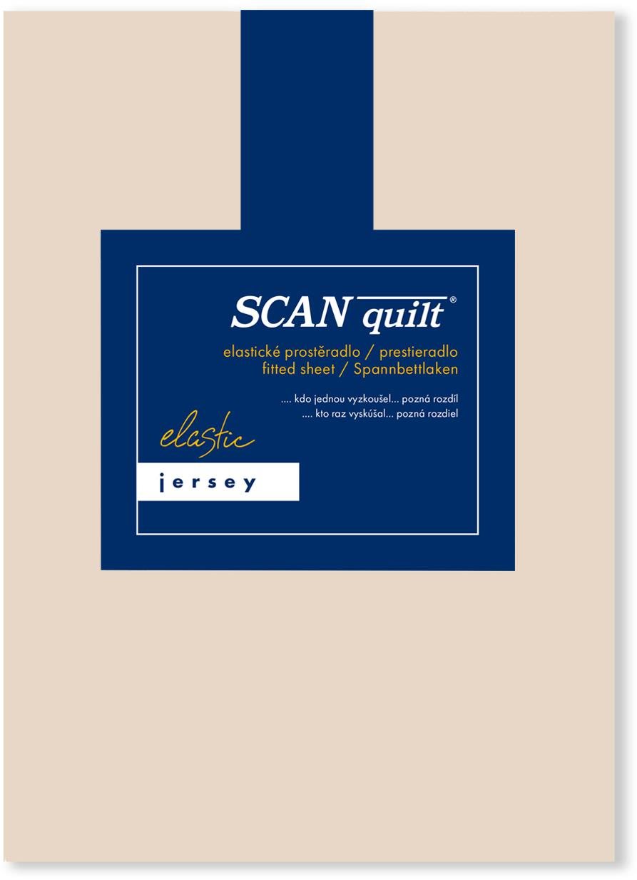 SCANquilt plachta na posteľ JERSEY ELASTIC LYCRA béžová 140 × 200 cm