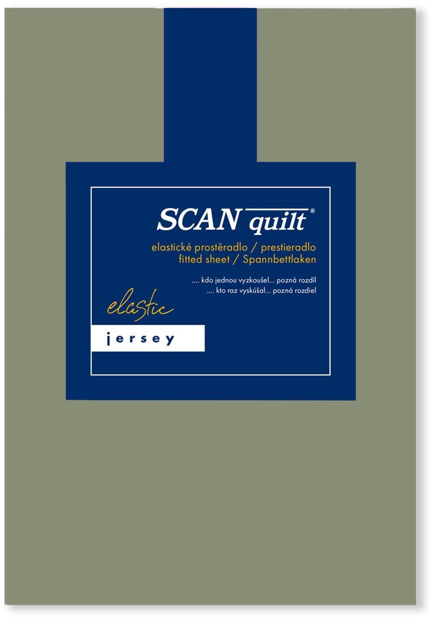 SCANquilt plachta na posteľ JERSEY ELASTIC LYCRA khaki 180 × 200 cm