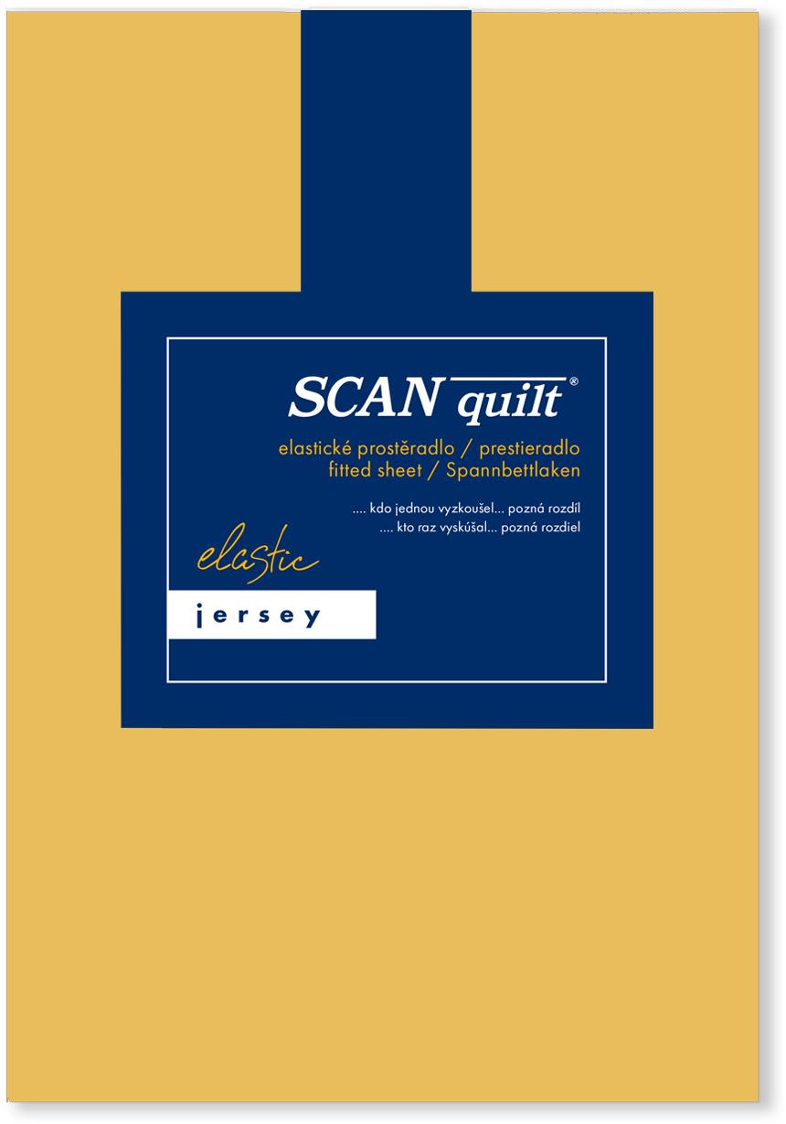 SCANquilt plachta na posteľ JERSEY ELASTIC LYCRA okrová 180 × 200 cm