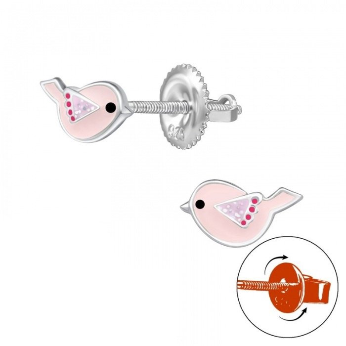 4SILVER Vtáčiky so skrutkovacou puzetou (Ag 925/1000, 0,1 g)