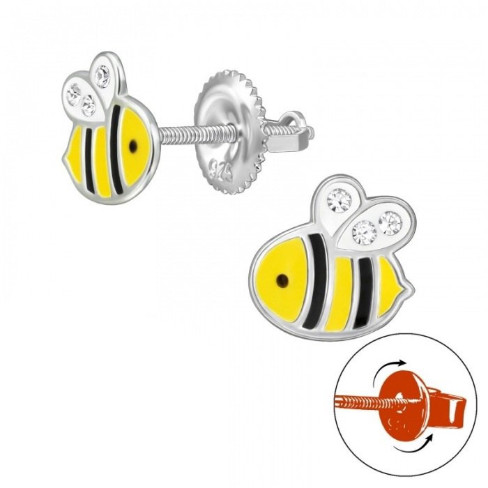 4SILVER Včielky so skrutkovacou puzetou (Ag 925/1000, 0,1 g)