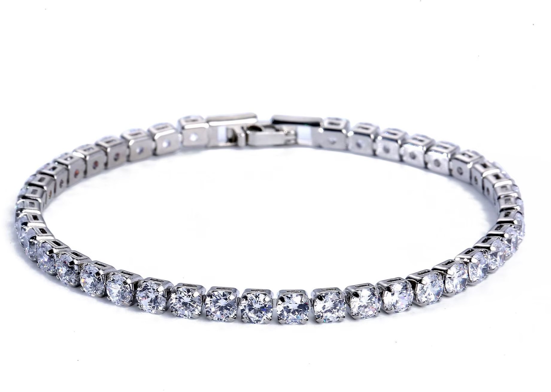 Silver Star Labradorite dámsky náramok, biely, alloy, zircon, 19 cm