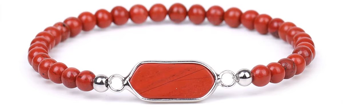 Silver Star Elite dámsky náramok, Red Jasper, 21 cm