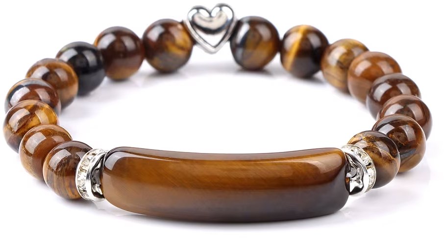 Silver Star Velvetsky dámsky náramok, hnedý, Tiger Eye, 23 cm