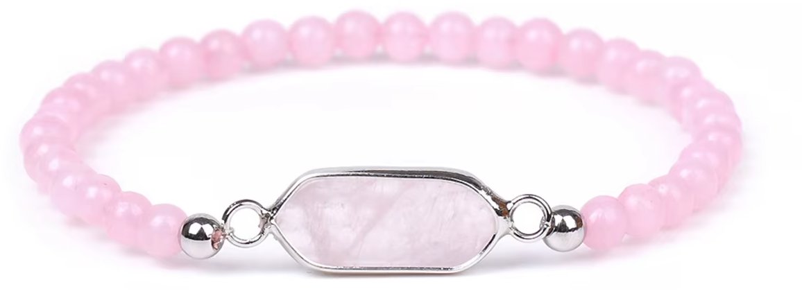Silver Star Starfall dámsky náramok, ružový, Rose Quartz, 23 cm