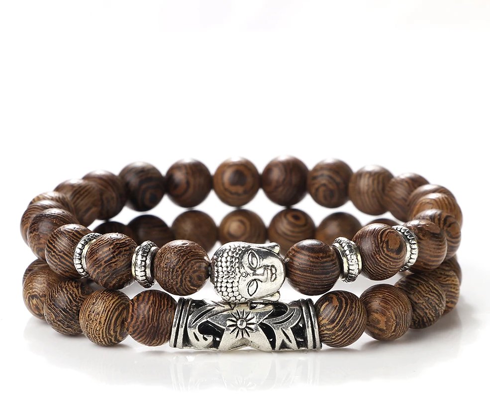 Predator Q1 Perseus pánsky náramok, Budha, sada 2 kusy, 25 cm