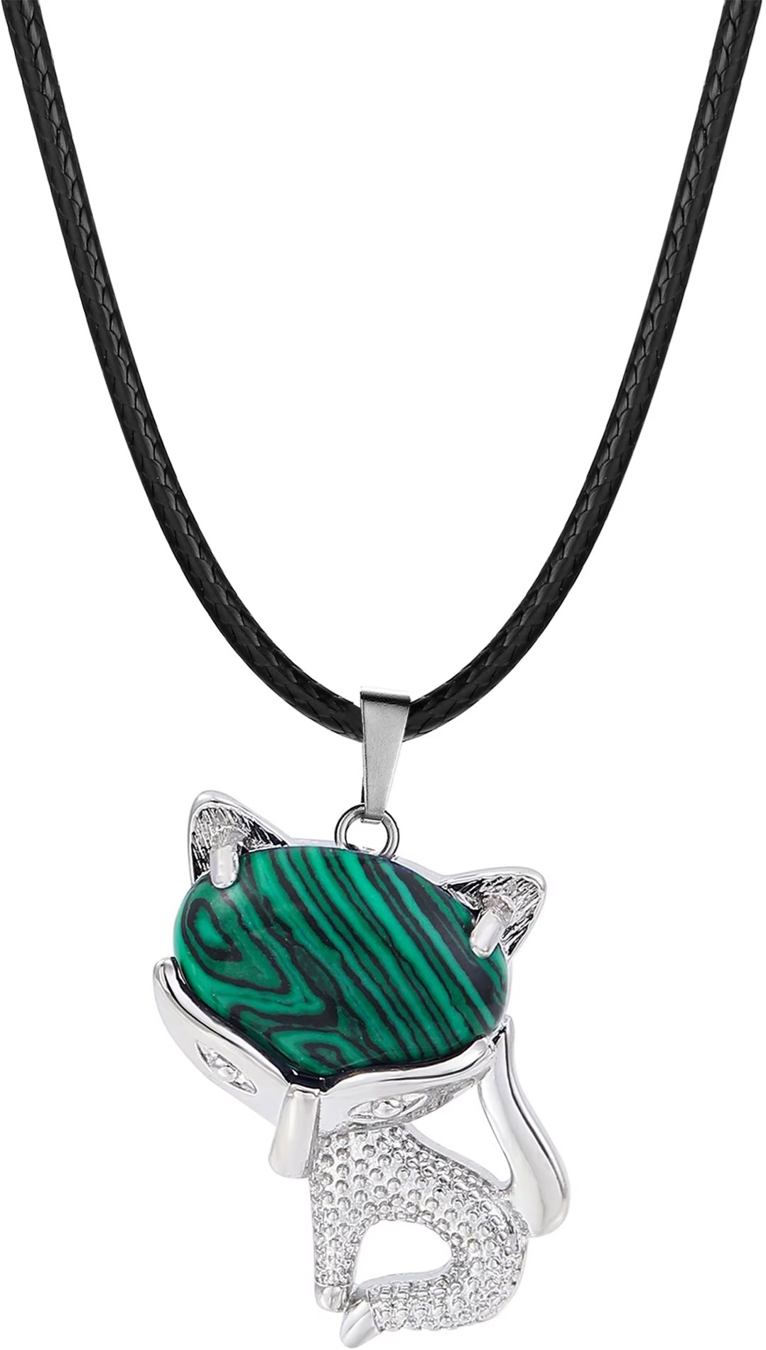Silver Star Autumnleaf dámska retiazka, mačka, Syn. Malachite, 45 cm