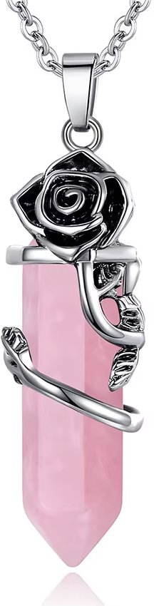 Silver Star Southbreeze dámska retiazka, ruža, Rose Quartz, 45 cm