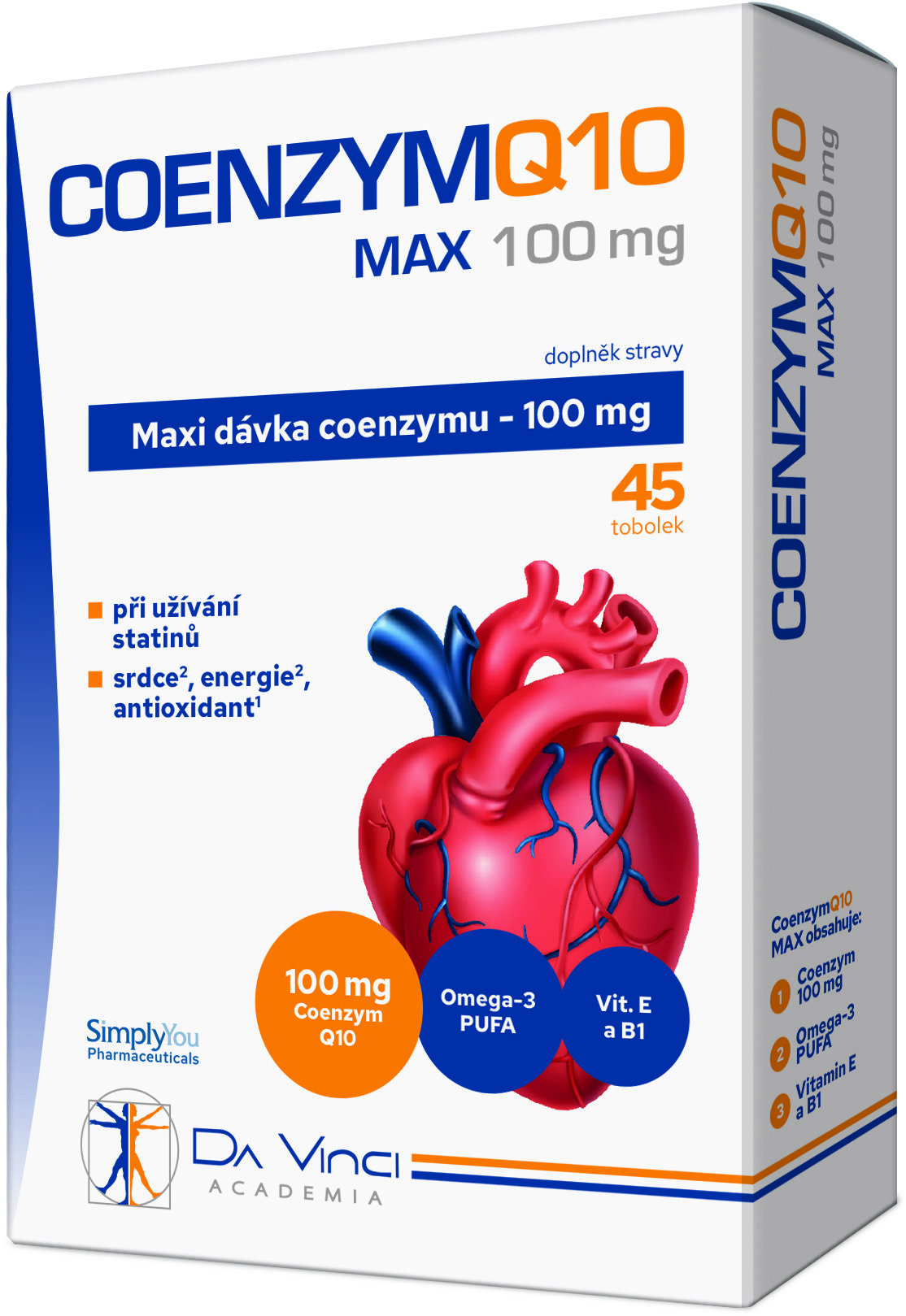 Da Vinci Academia Coenzým Q10 Max 100 mg, 45 toboliek