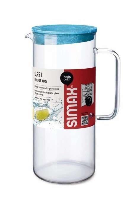 SIMAX džbán 1,25 l s víkem tyrkys FRIDGE 2542/MT
