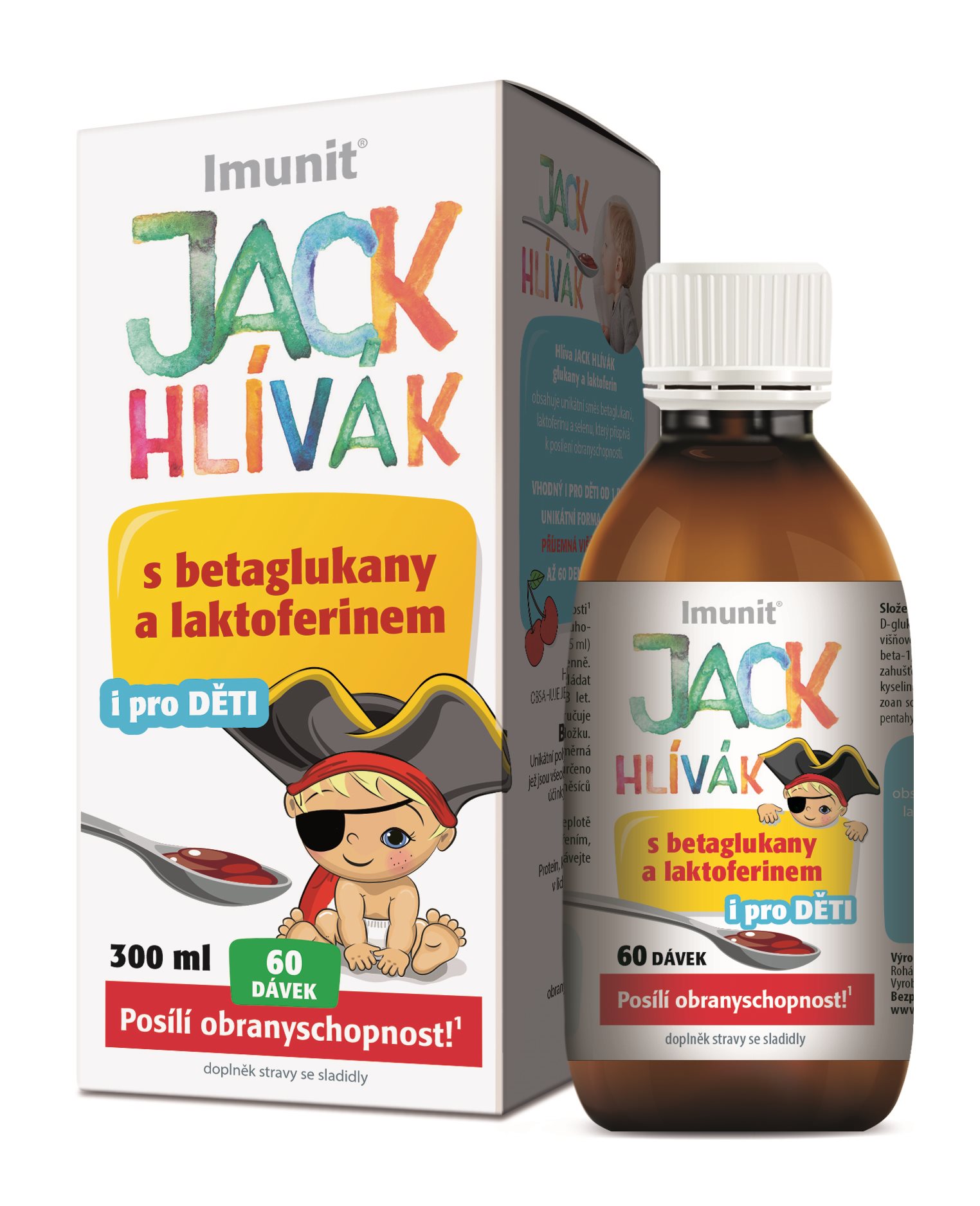Imunit JACK HLIVÁK Hliva sirup 300 ml glukány + laktoferín