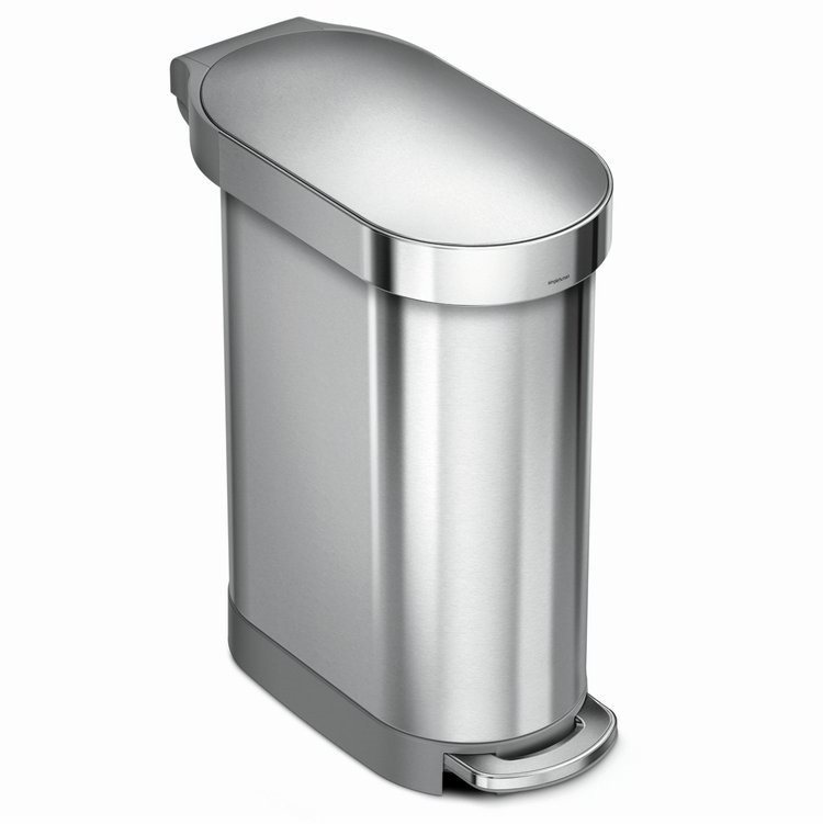 Simplehuman SLIM pedálový odpadkový kôš 45 l, oválny, kefovaná nerez. oceľ