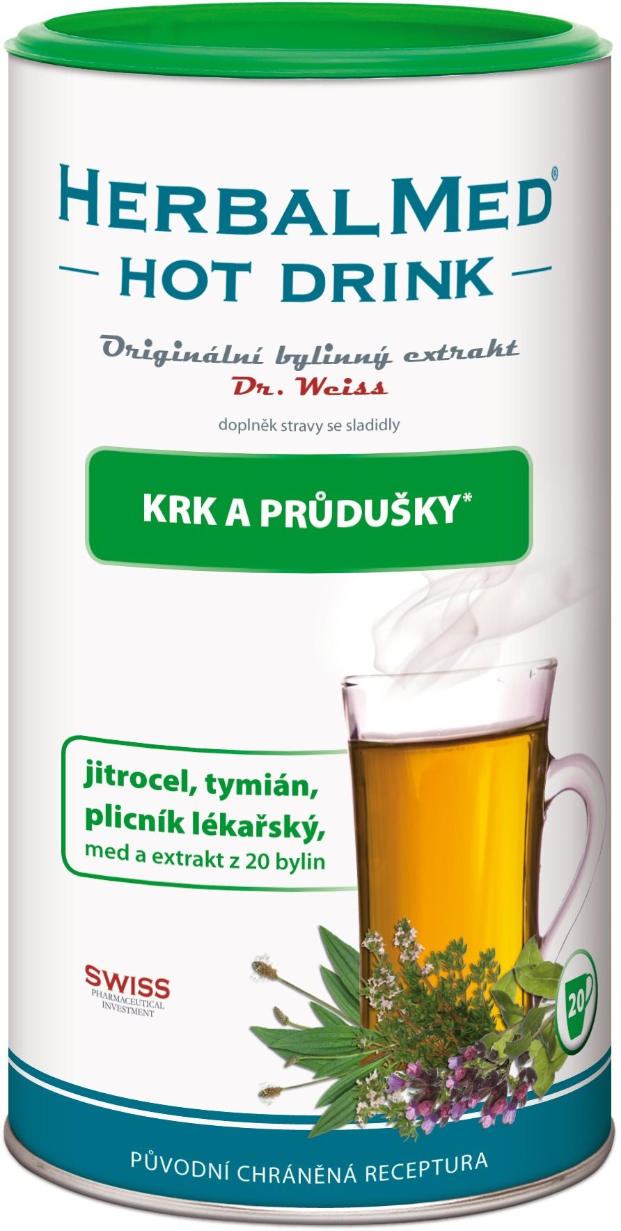 HERBALMED HotDrink Dr.Weiss krk priedušky 180 g + vitamín C