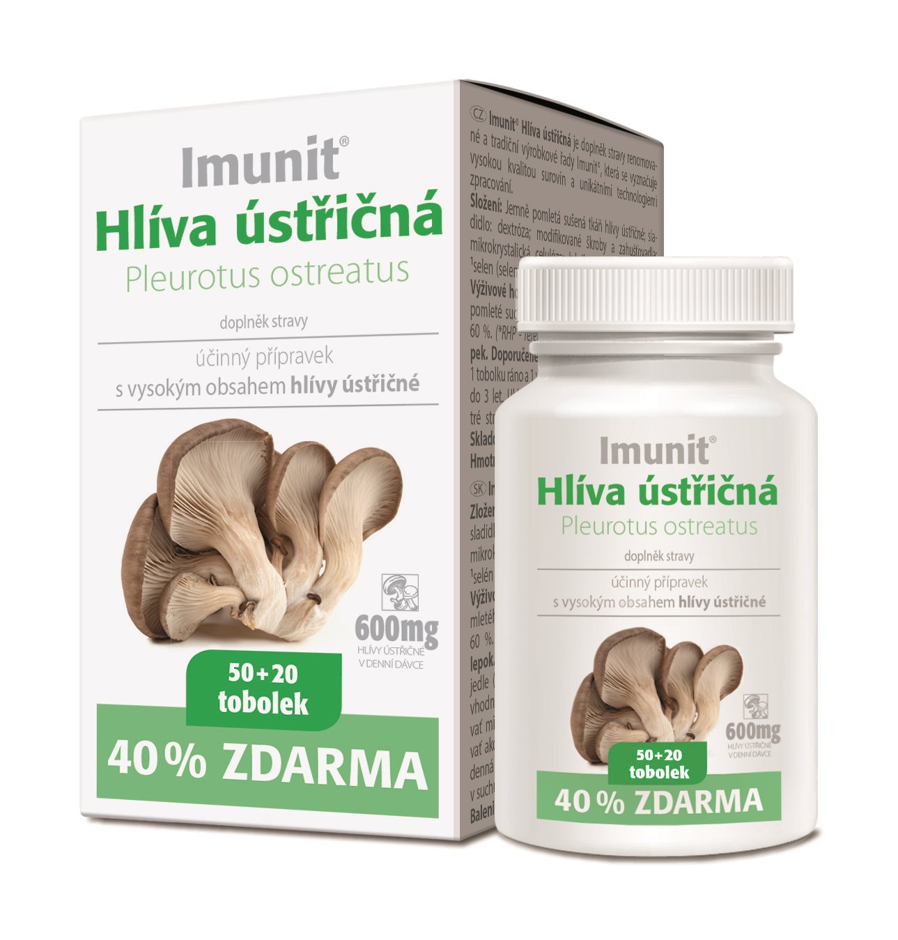 Imunit Hliva ustricová 50 + 20 kapsúl