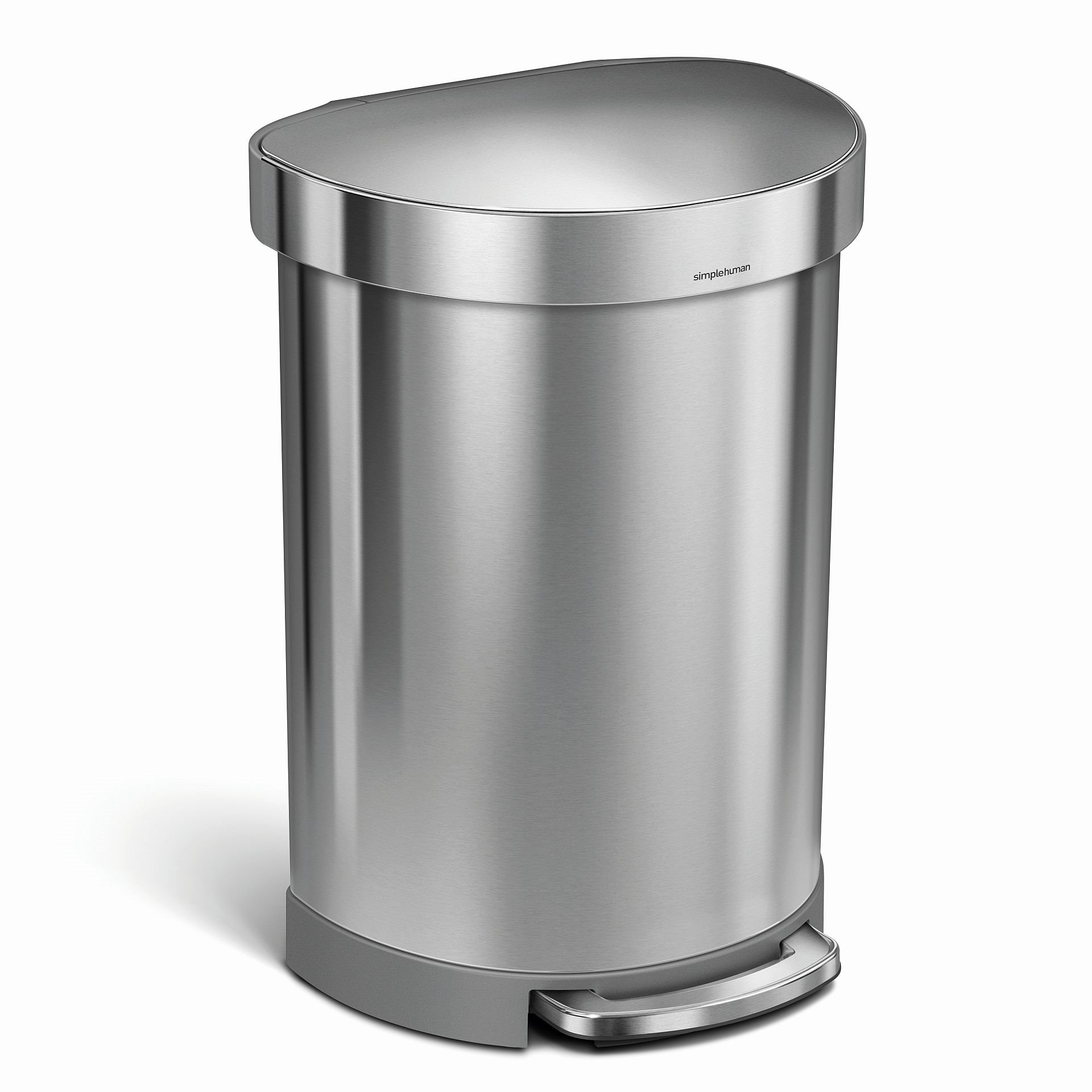 Simplehuman 60 l, pedálový, pologuľatý, brúsená nehrdzavejúca oceľ FPP