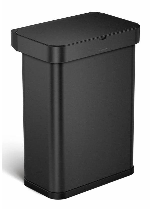 Simplehuman bezdotykový kôš s hlasovým a pohybovým sensorom, 58 l, čierna matná oceľ, ST2042