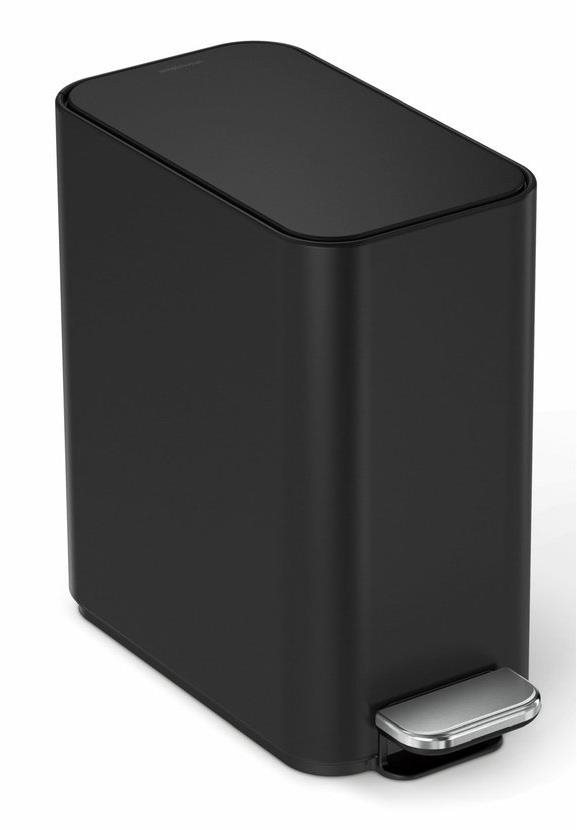Simplehuman pedálový úzky odpadkový kôš – 5 l, matná čierna oceľ