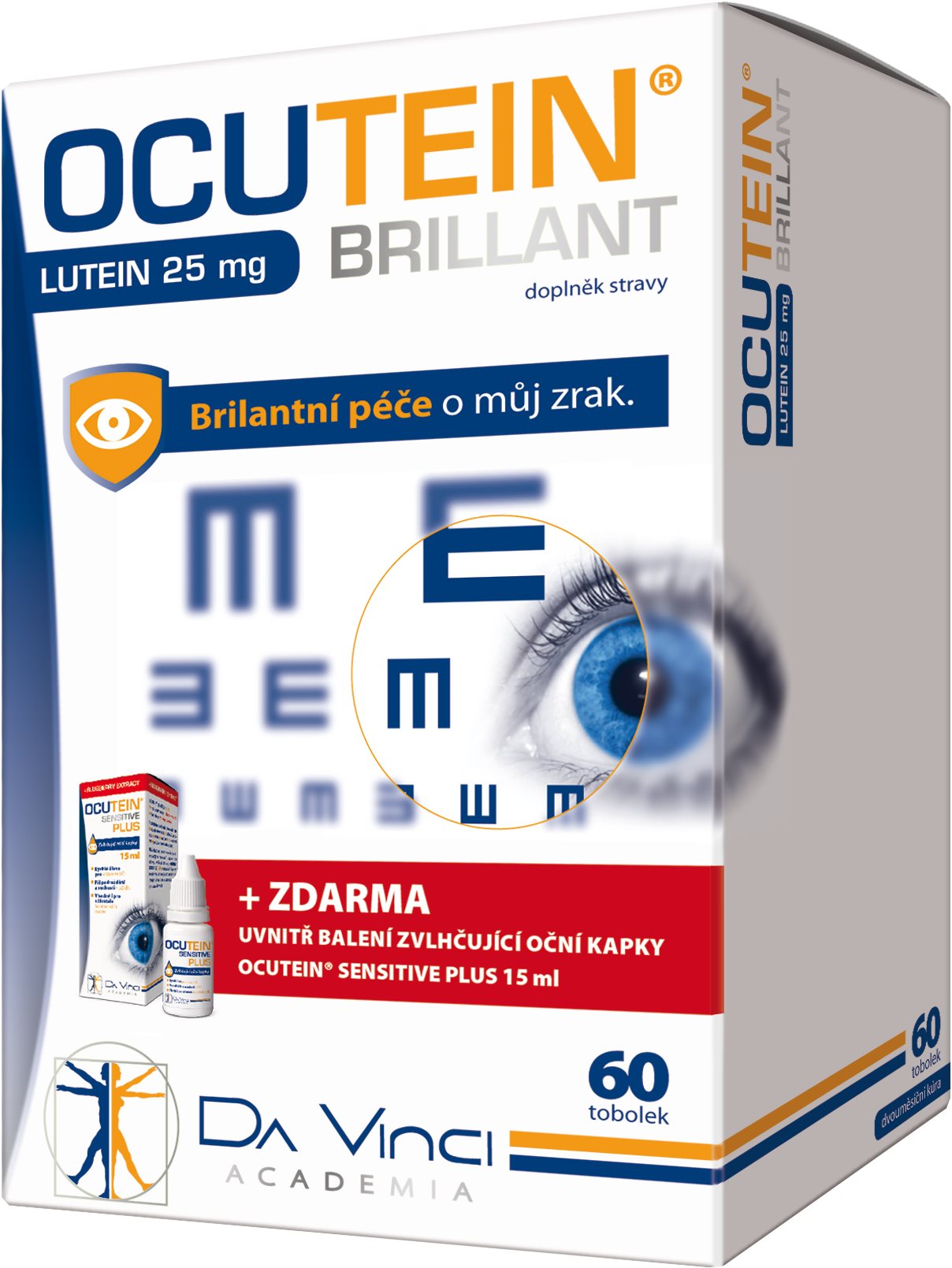 Ocutein Brillant Lutein 25 mg DaVinci 60 kapsúl + kvapky