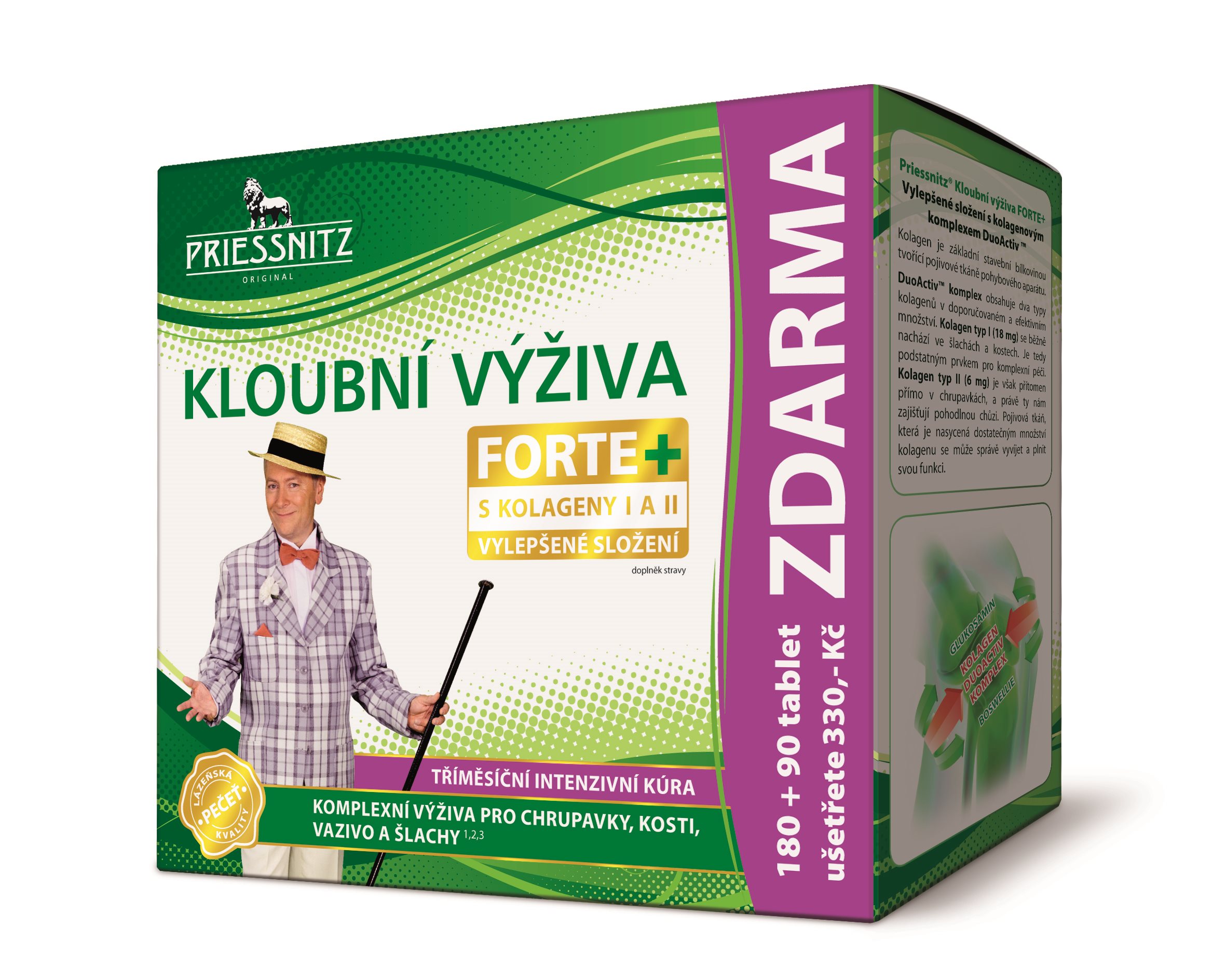 Priessnitz Kĺbová výživa Forte Glukozamín + Kolagén 180 + 90 tabliet