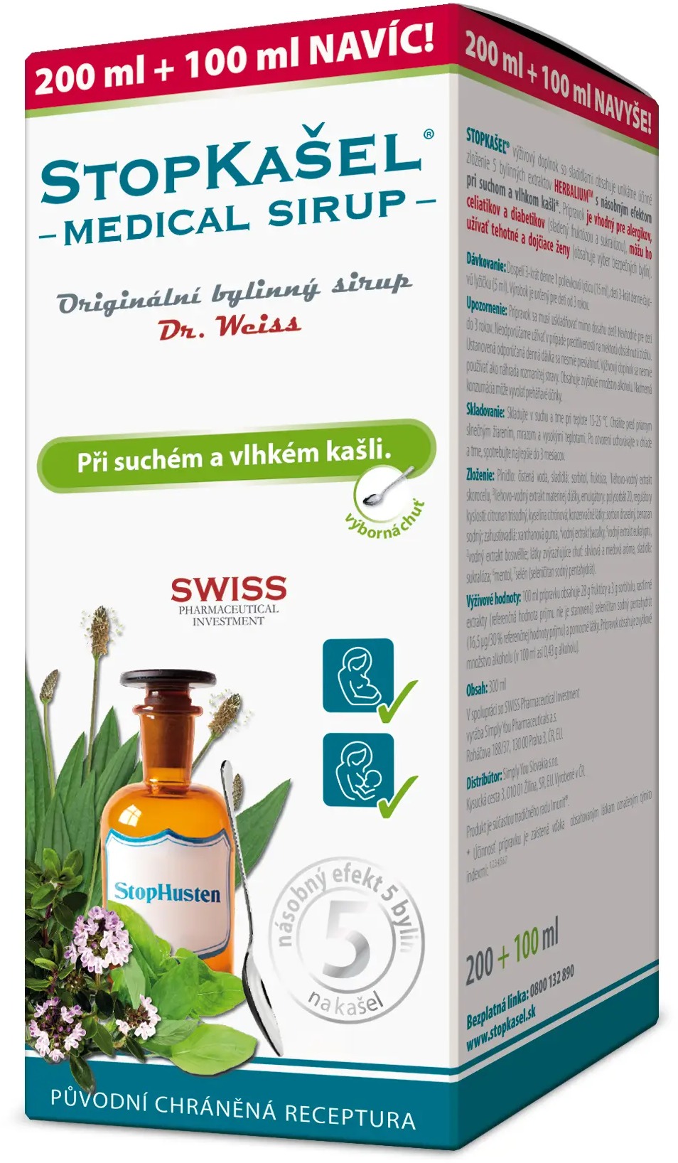 Dr. Weiss STOPKAŠEL Medical sirup 200 + 100 ml NAVYŠE