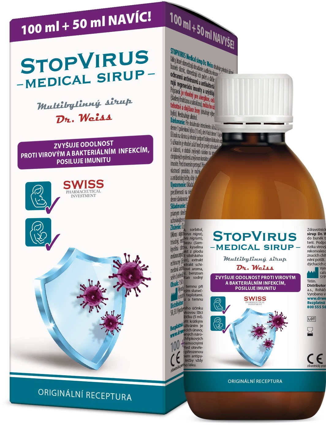 STOPVIRUS Medical sirup Dr. Weiss 100 + 50 ml NAVYŠE