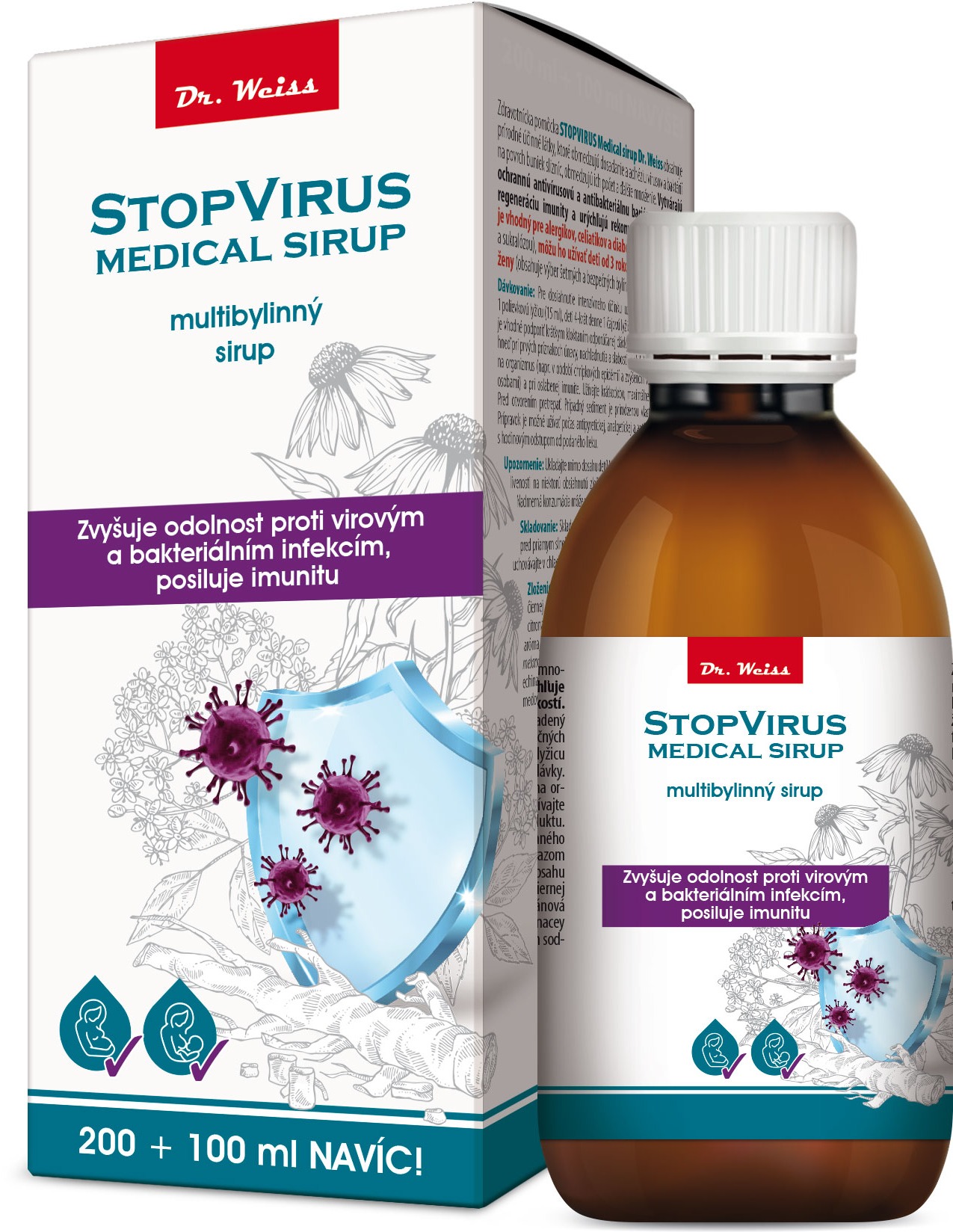 STOPVIRUS Medical sirup Dr. Weiss 200 + 100 ml NAVYŠE