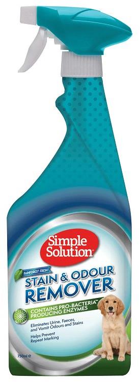 SIMPLE SOLUTION Stain & Odor Remover Rain Forest Odstraňovač škvŕn a zápachu pre psov 750 ml