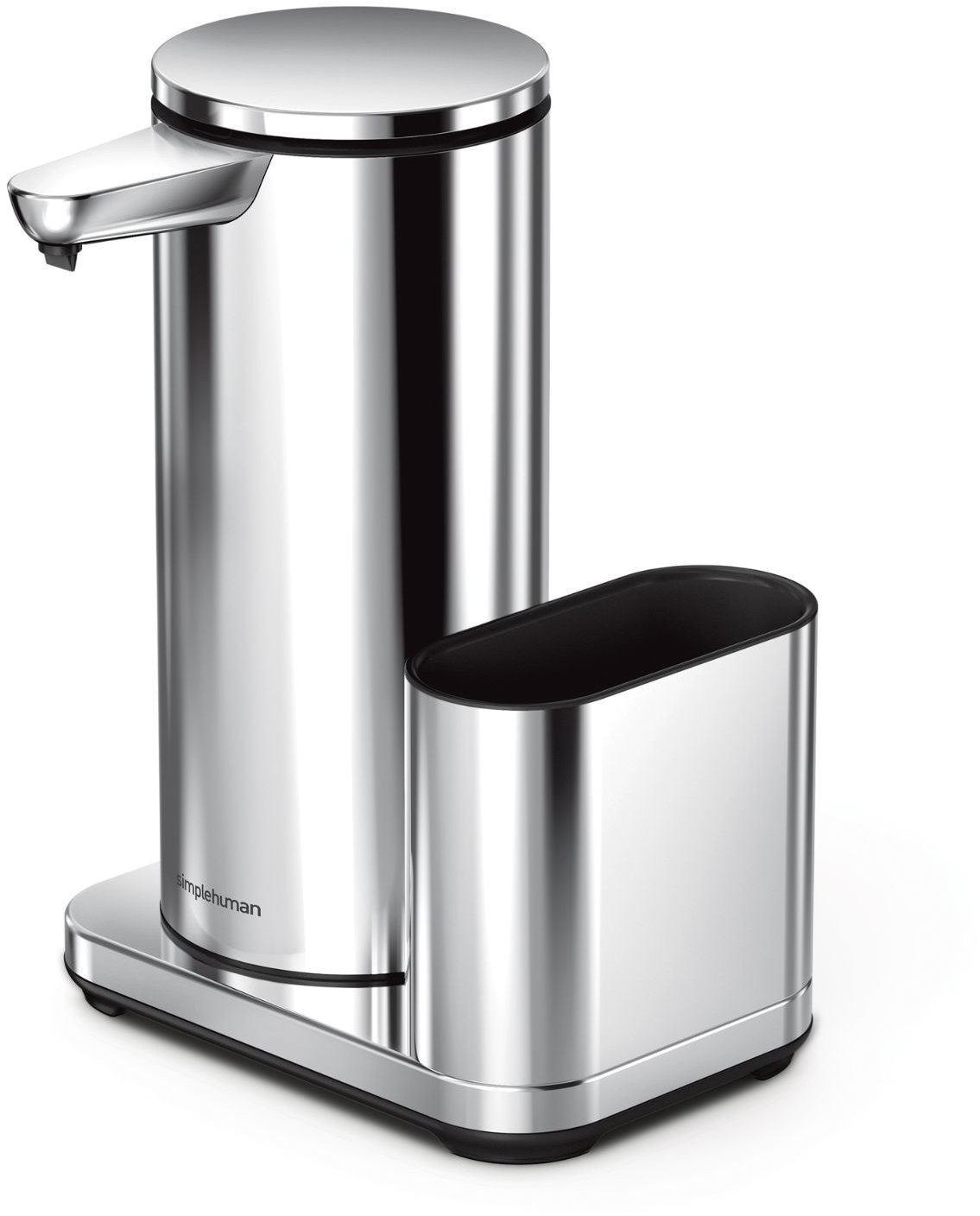 Simplehuman bezdotykový dobíjací dávkovač mydla 414 ml + držiak hubky, lesklé antikoro