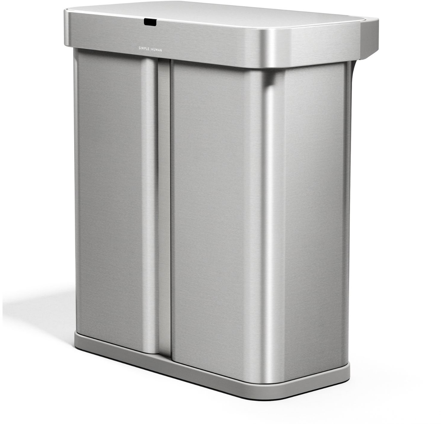 Simplehuman Dual Sensor bezdotykový odpadkový kôš (34/24) s hlasovým ovládaním 58 l, nehrdzavejúca oceľ