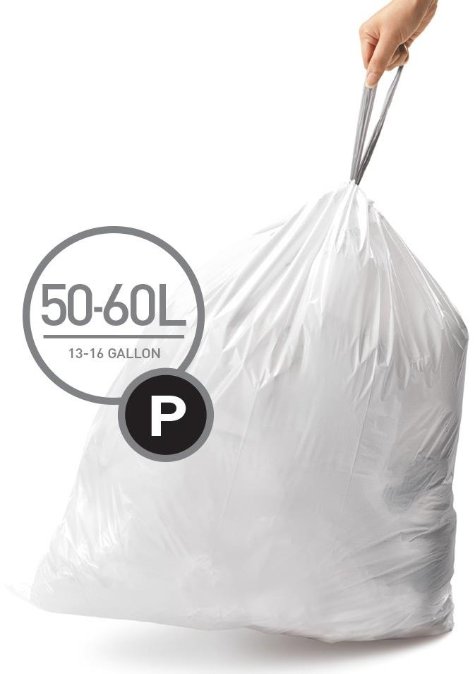 Simplehuman Zaťahovacie vrecká, 50 – 60 l, typ P, 20 ks