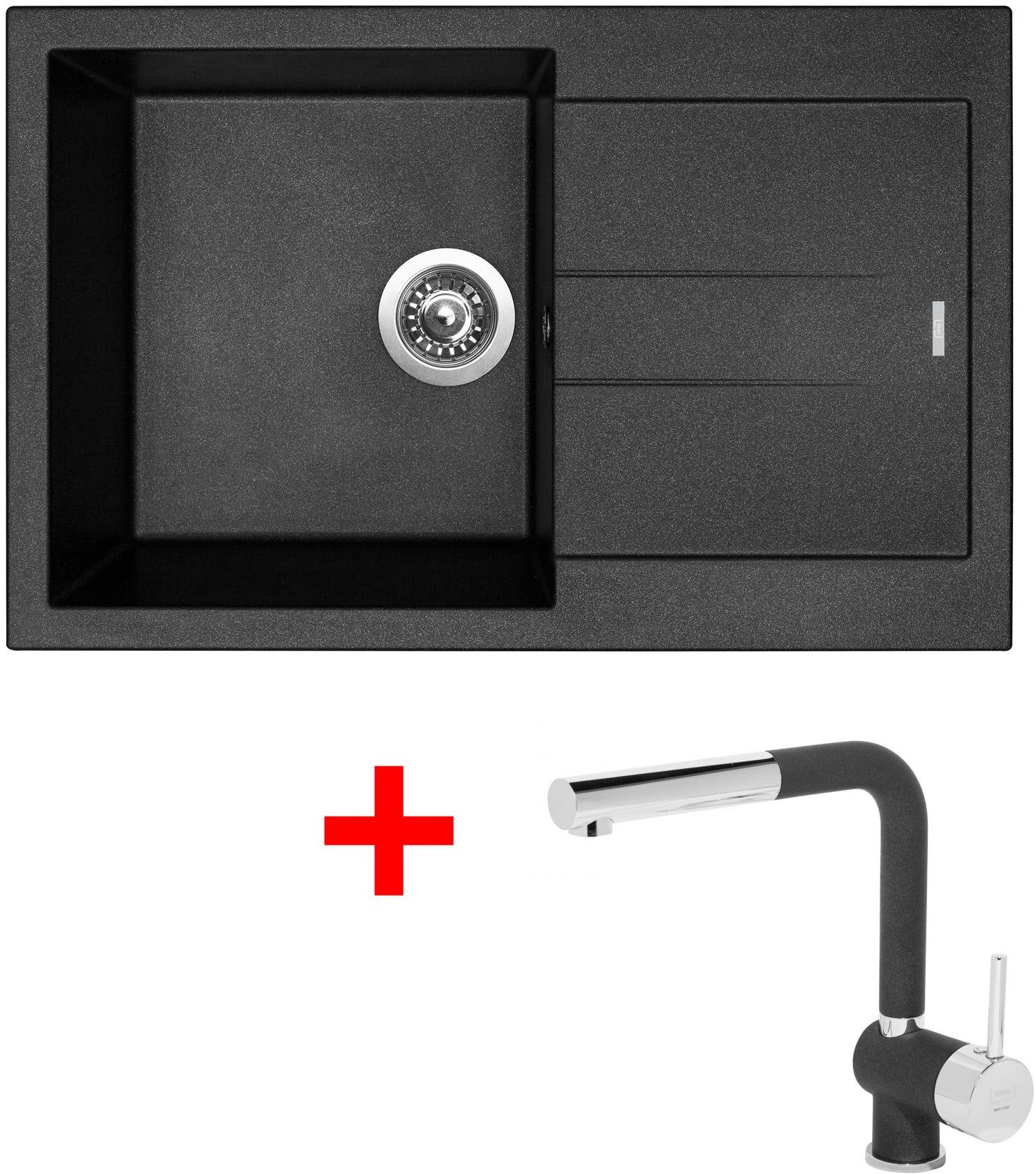 Sinks Amanda 780 Metalblack + Mix 3 P GR