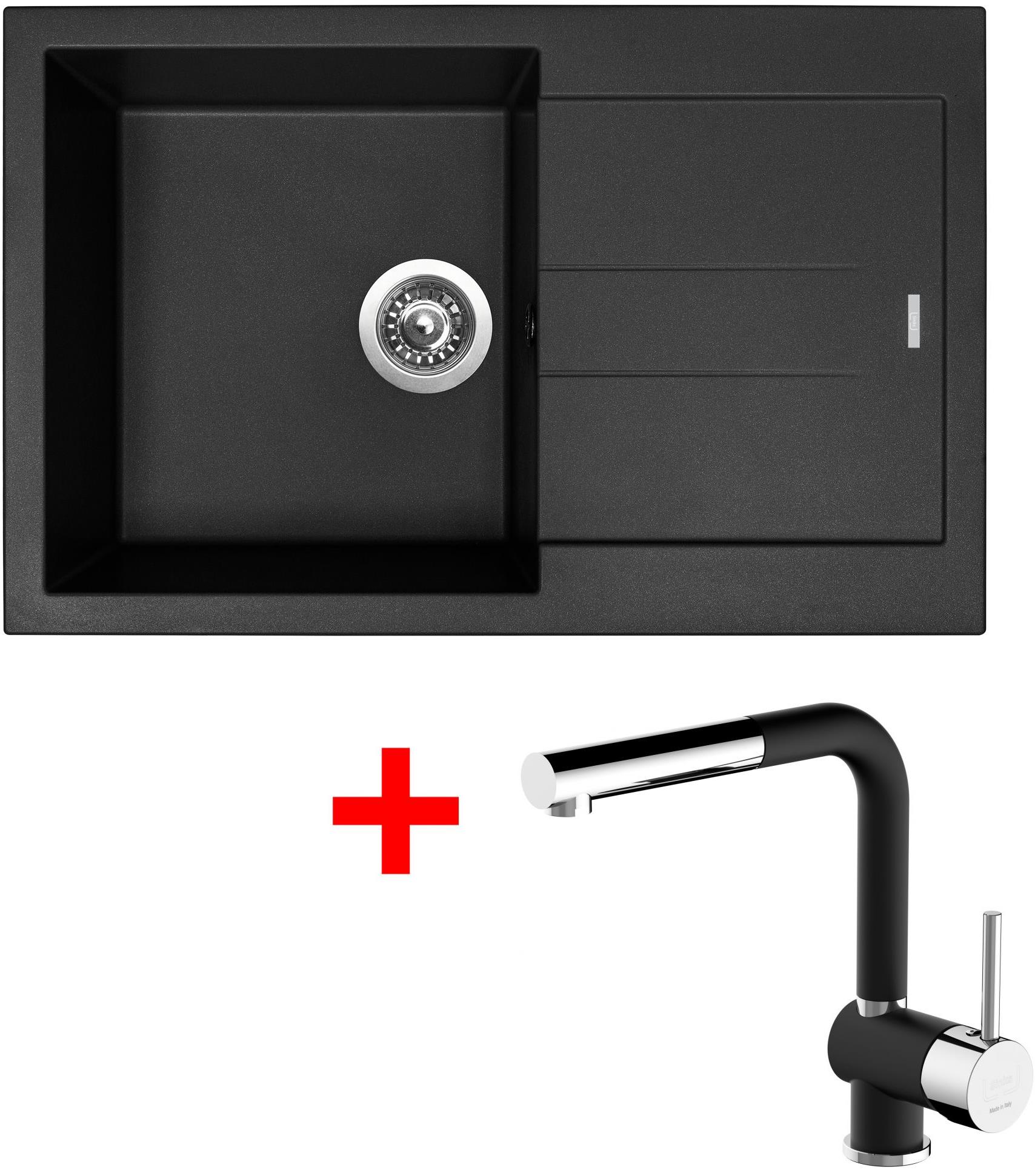 Sinks Amanda 780 Pureblack + Mix 3 P GR