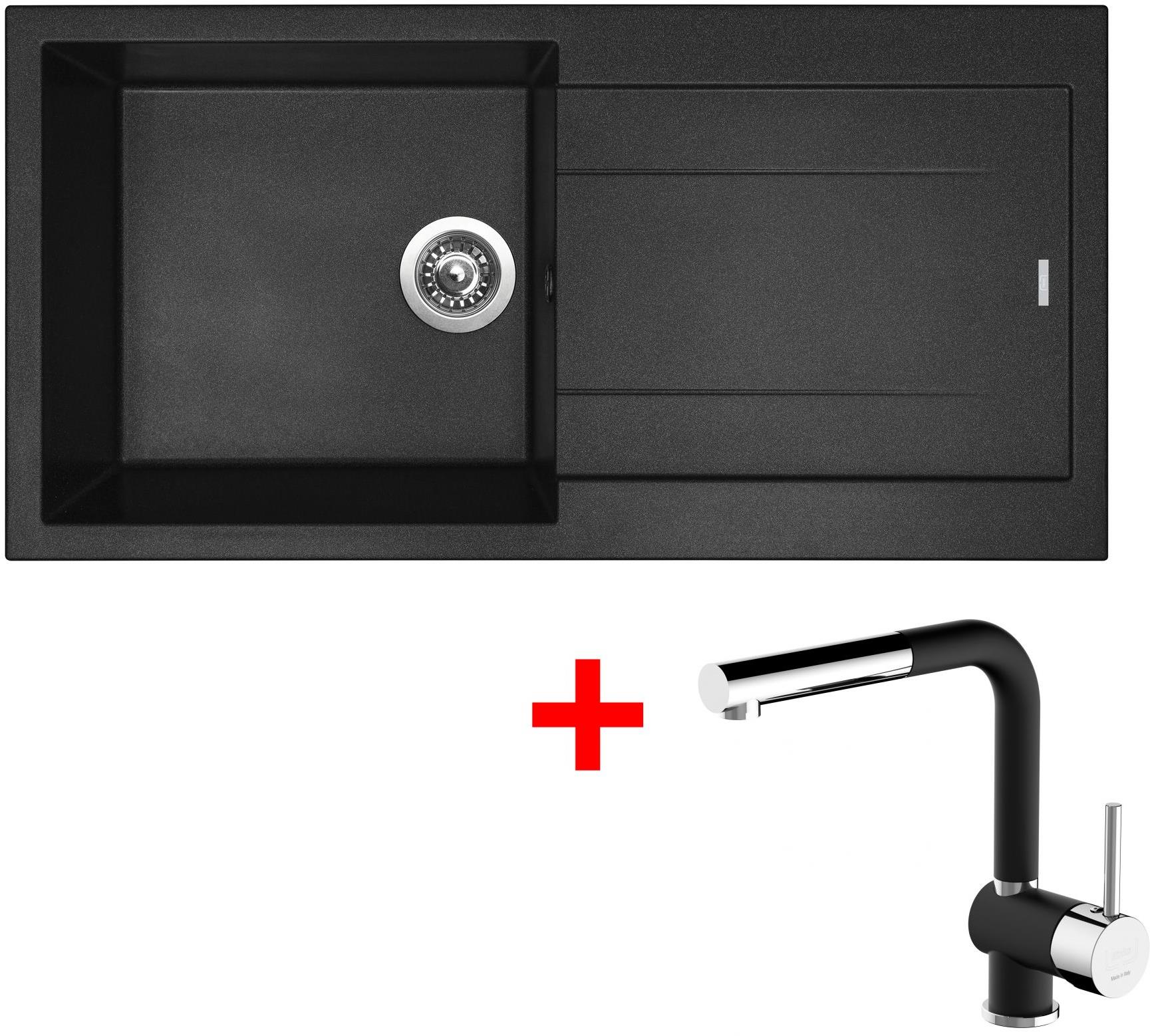 Sinks Amanda 990 Nanoblack + Mix 3 P Nanoblack