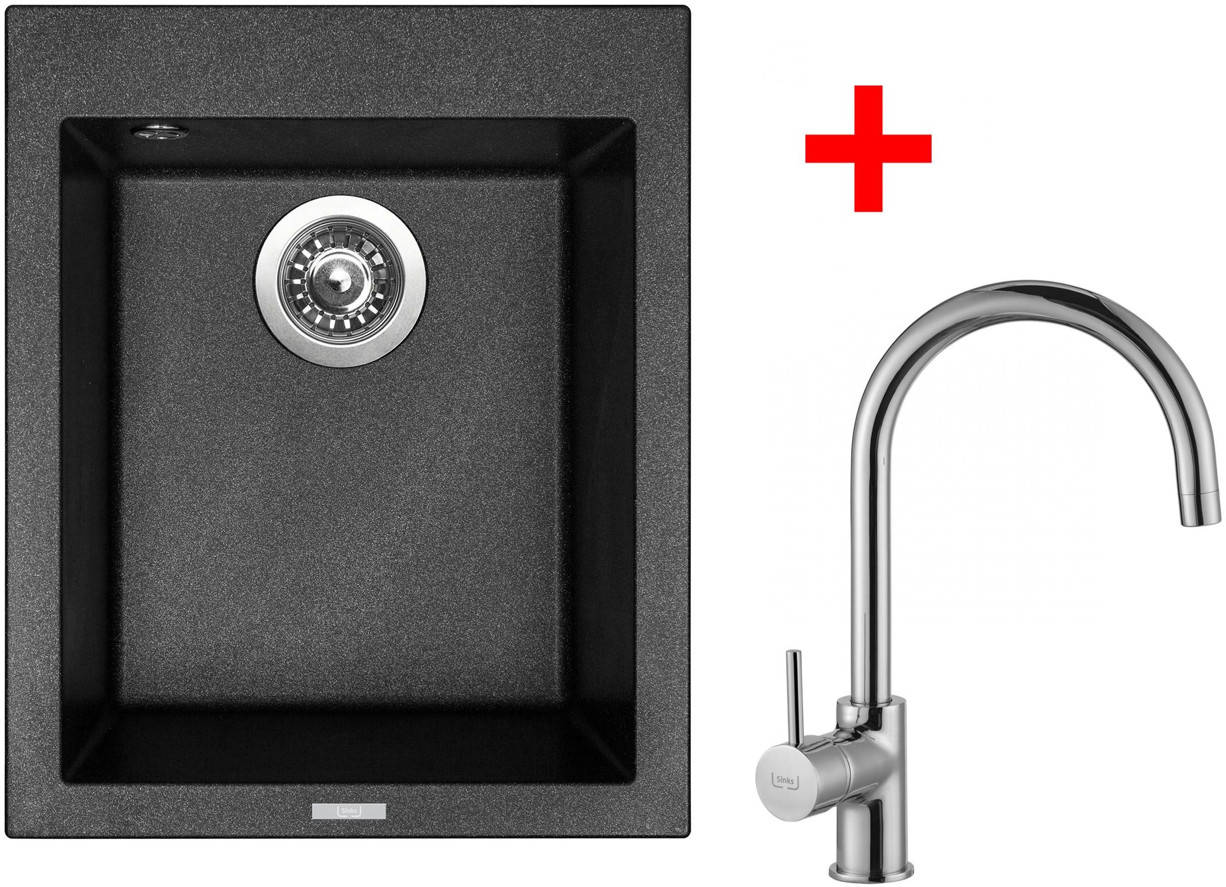 Sinks Cube 410 Metalblack + Vitalia