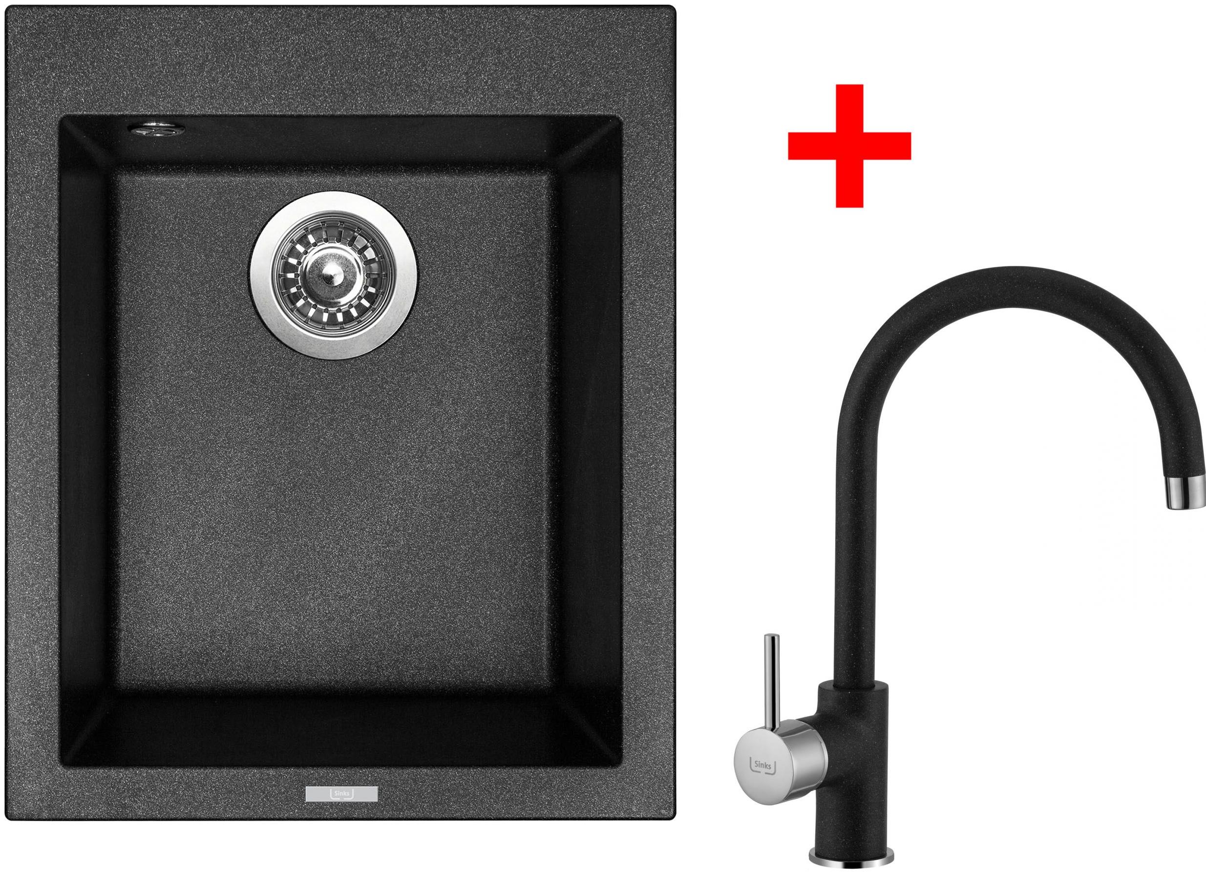 Sinks Cube 410 Metalblack + Vitalia GR