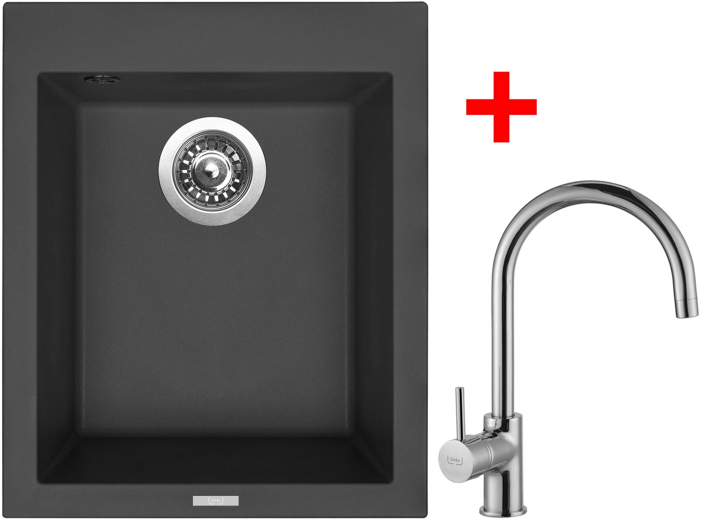 Sinks Cube 410 Pureblack + Vitalia