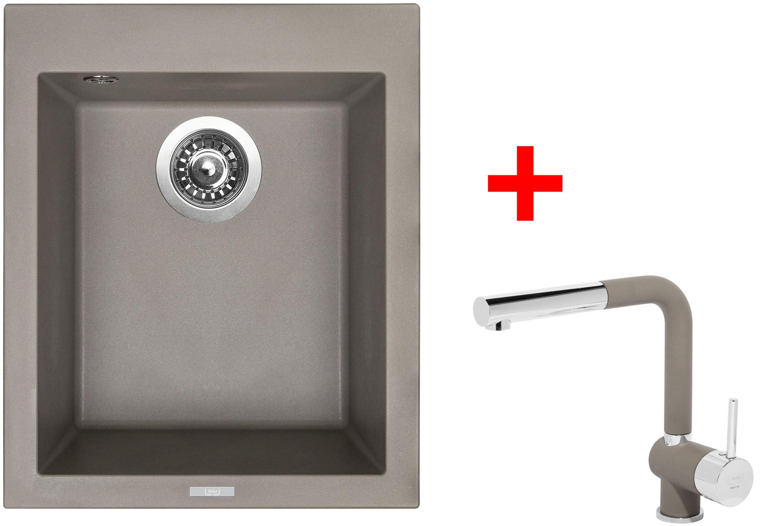 Sinks Cube 410 Truffle + Mix 3 P GR