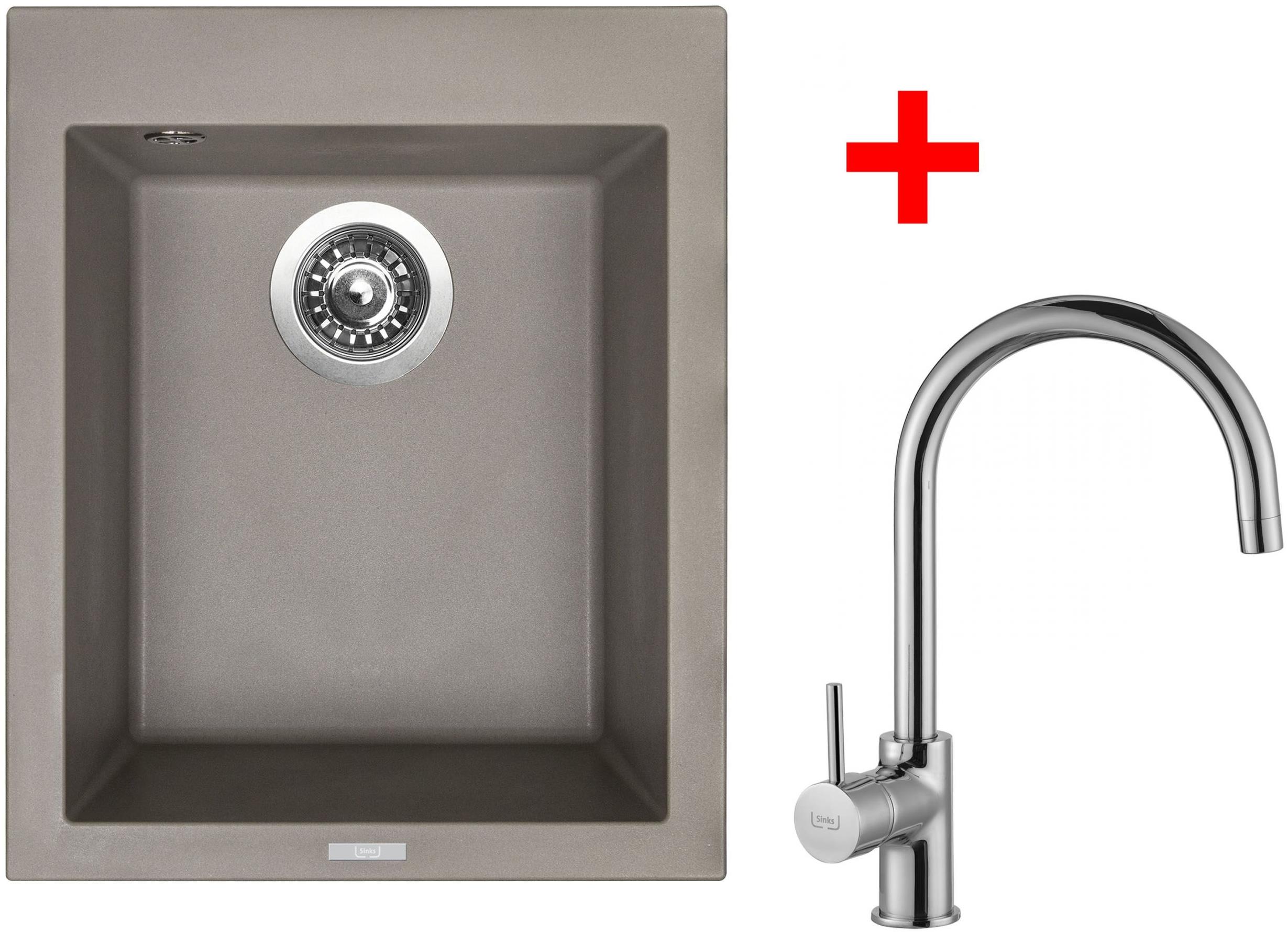 Sinks Cube 410 Truffle + Vitalia
