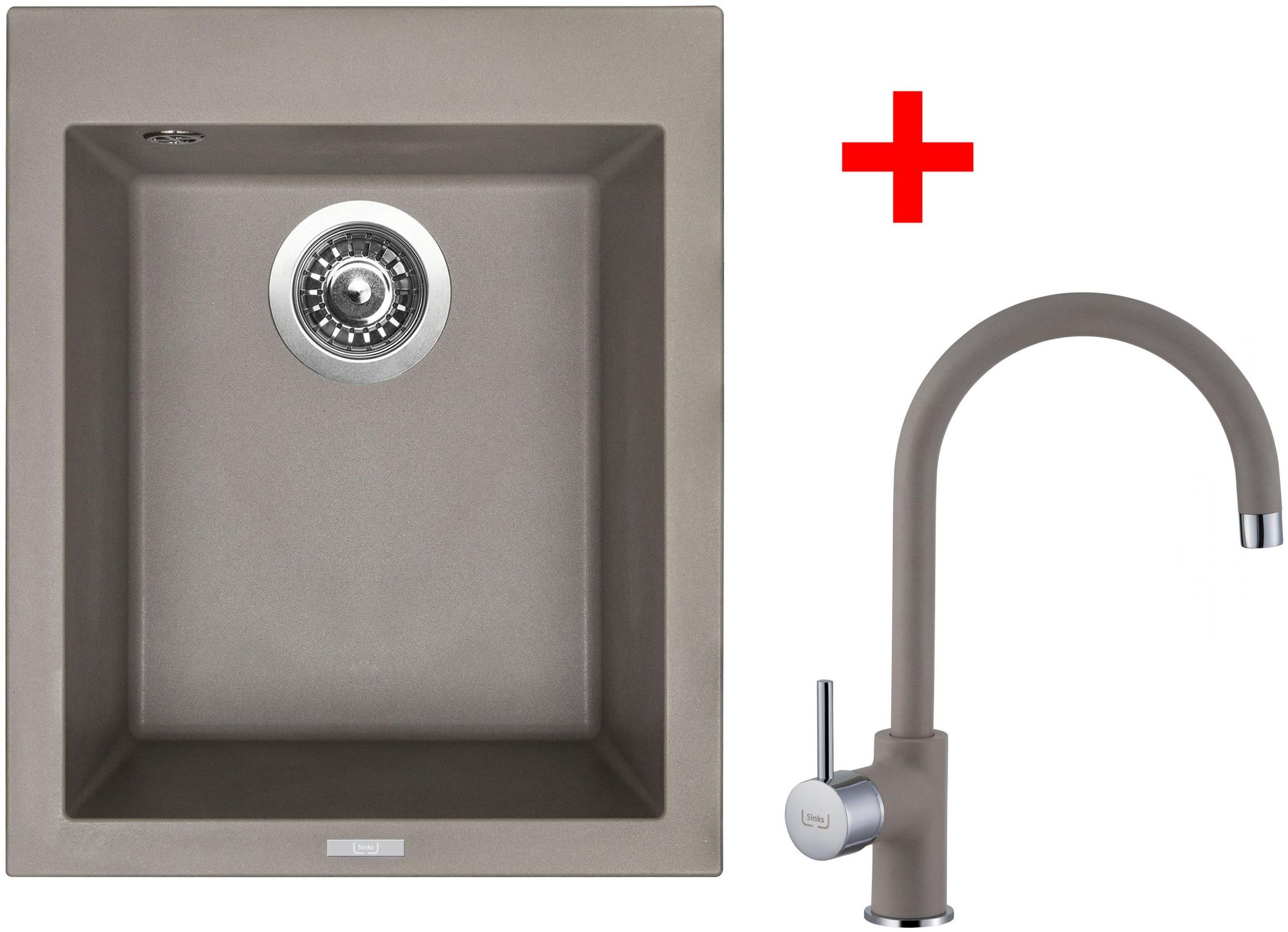 Sinks Cube 410 Truffle + Vitalia GR