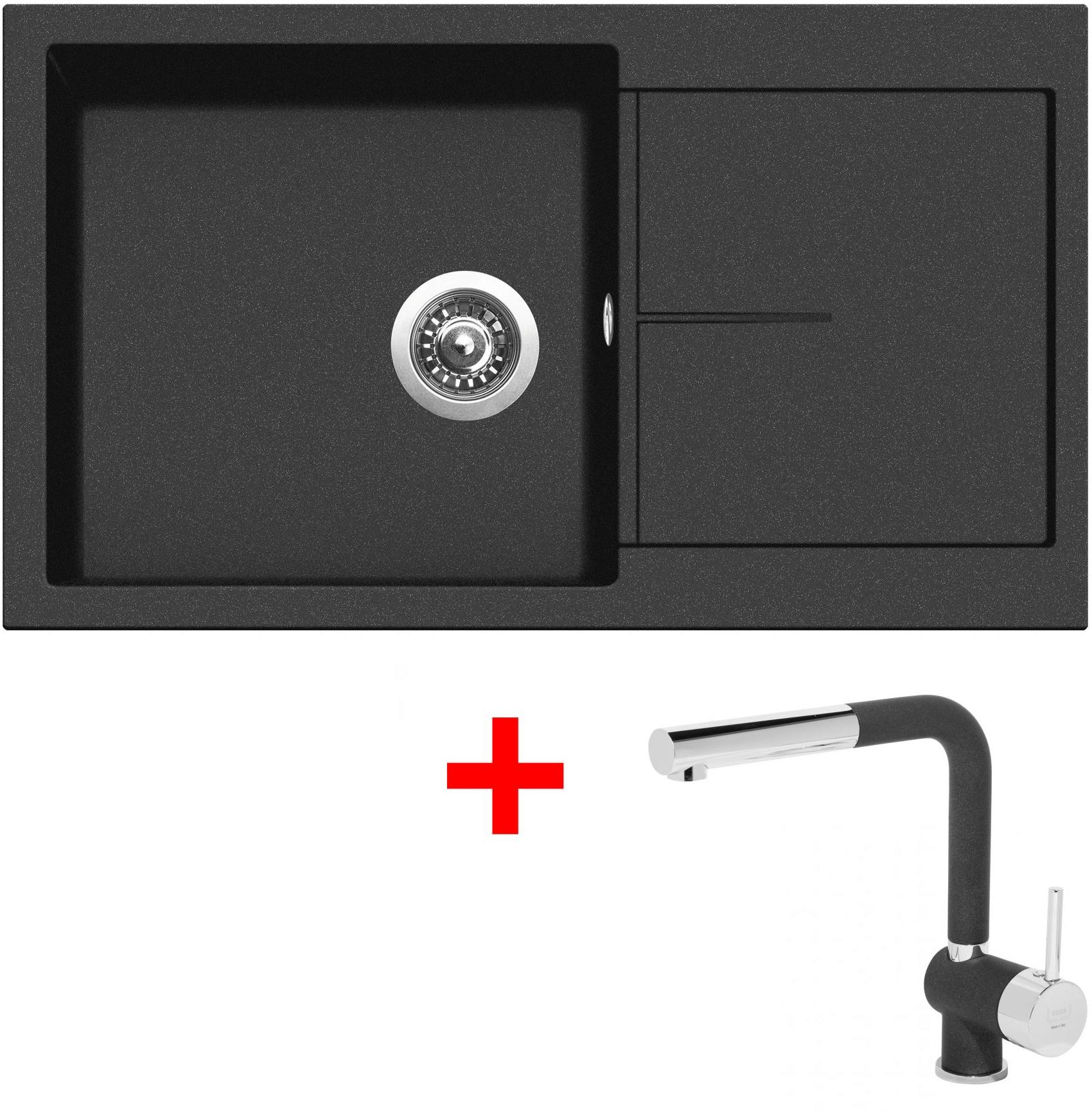 Sinks Infinity 860 Metalblack + Mix 3 P GR