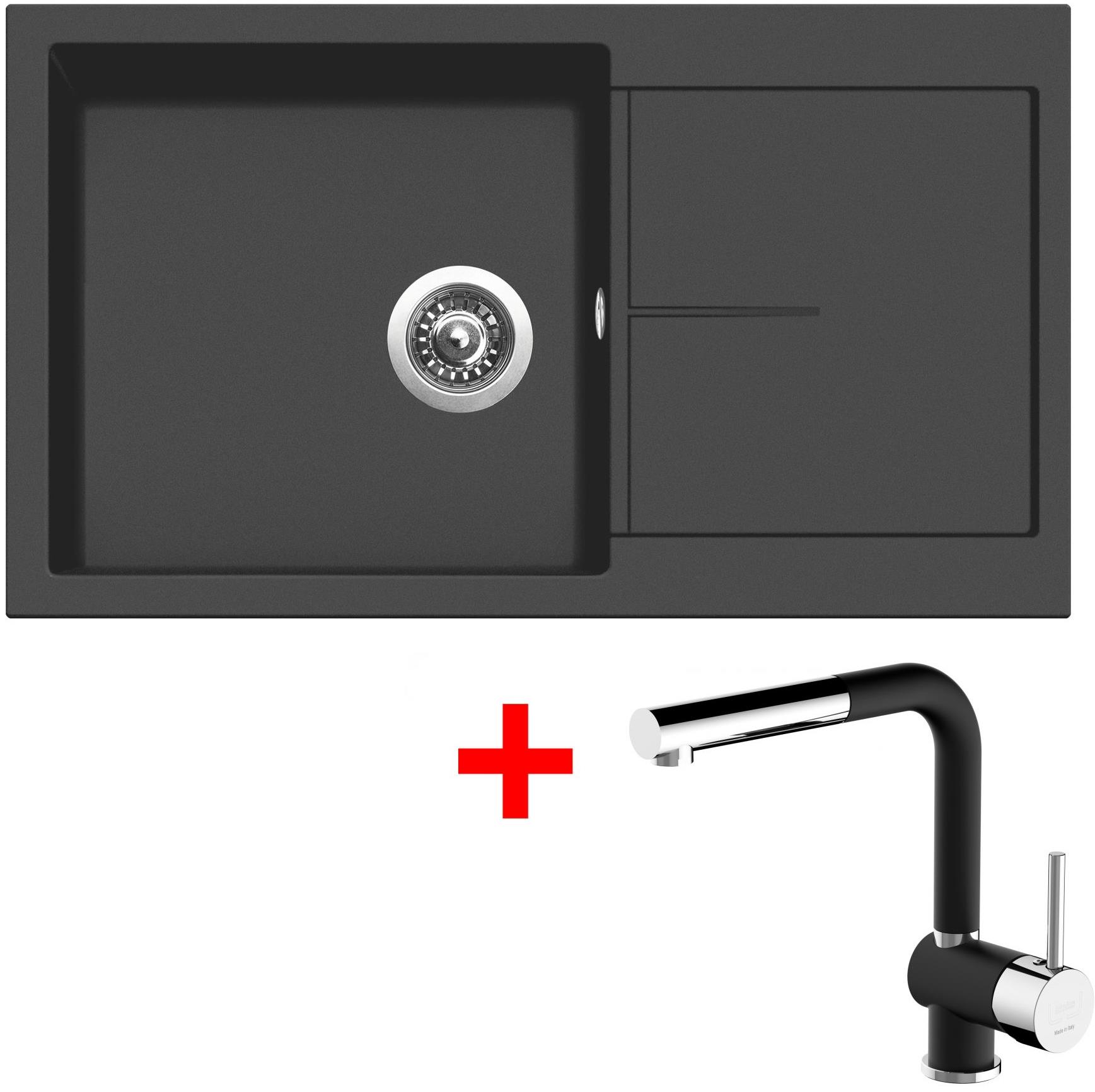 Sinks Infinity 860 Pureblack + Mix 3 P GR