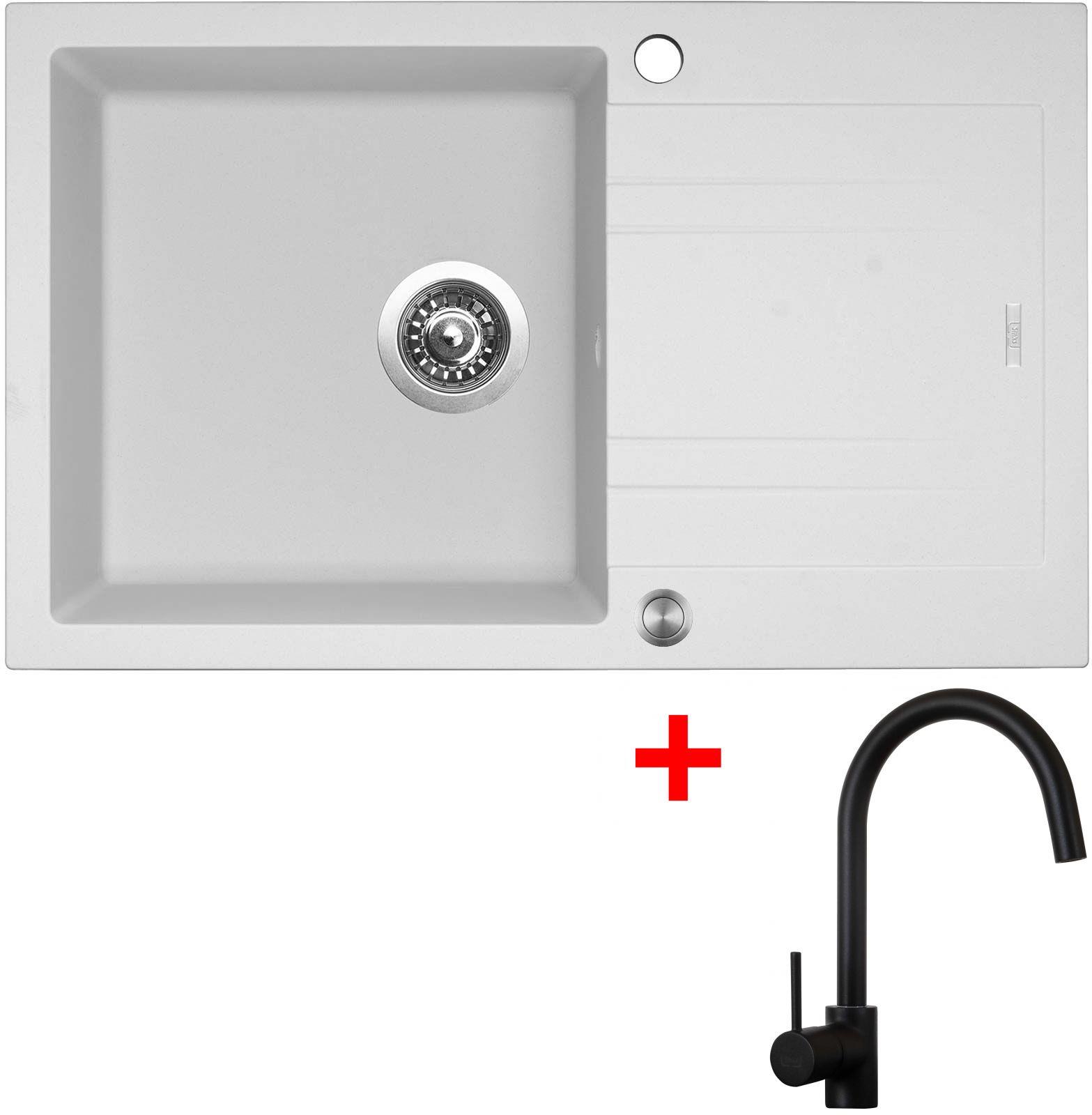 Sinks Linea 780 XC Milk + Vitalia, čierna, matná