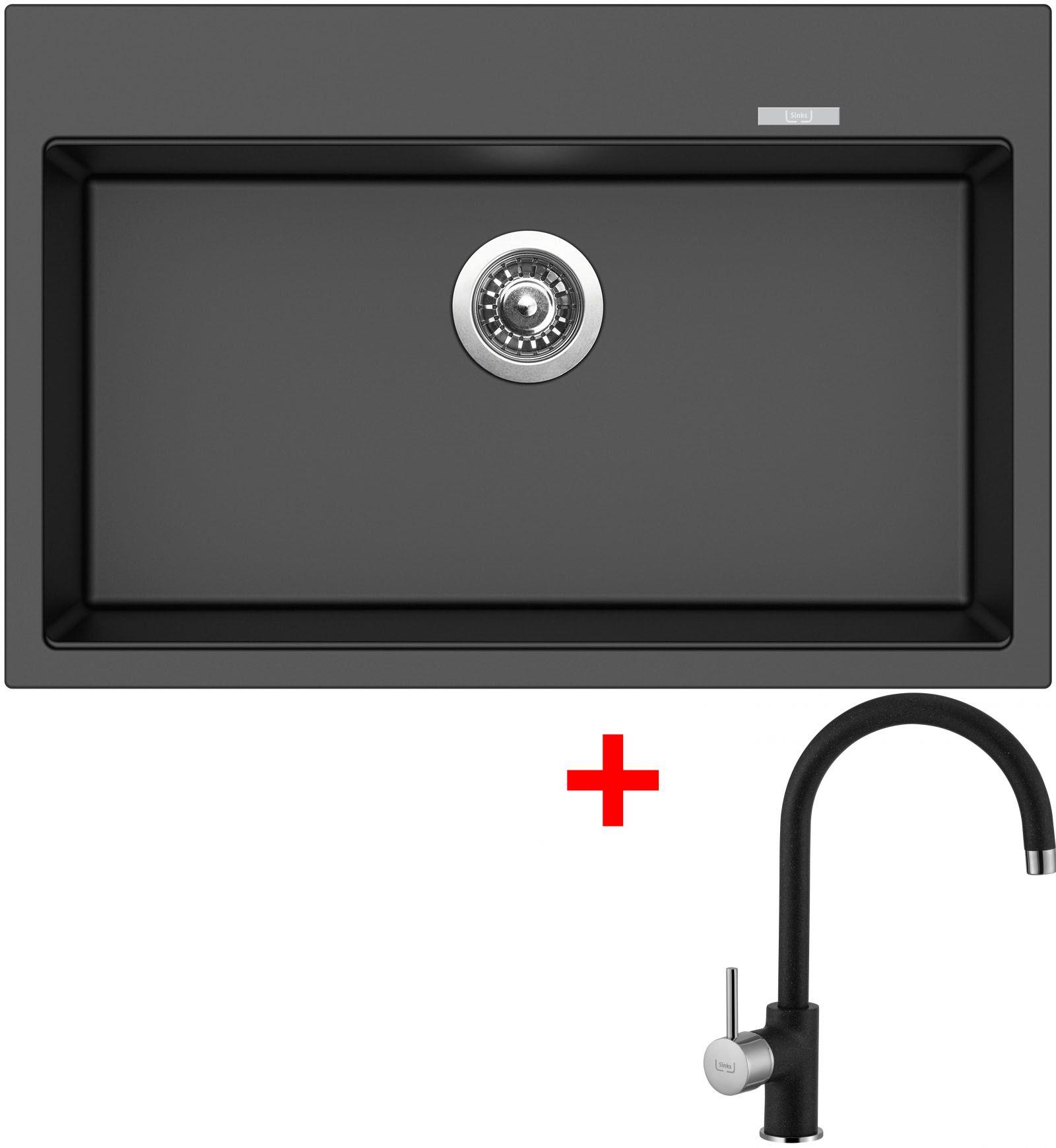 Sinks Maximo 780 Metalblack + Vitalia GR