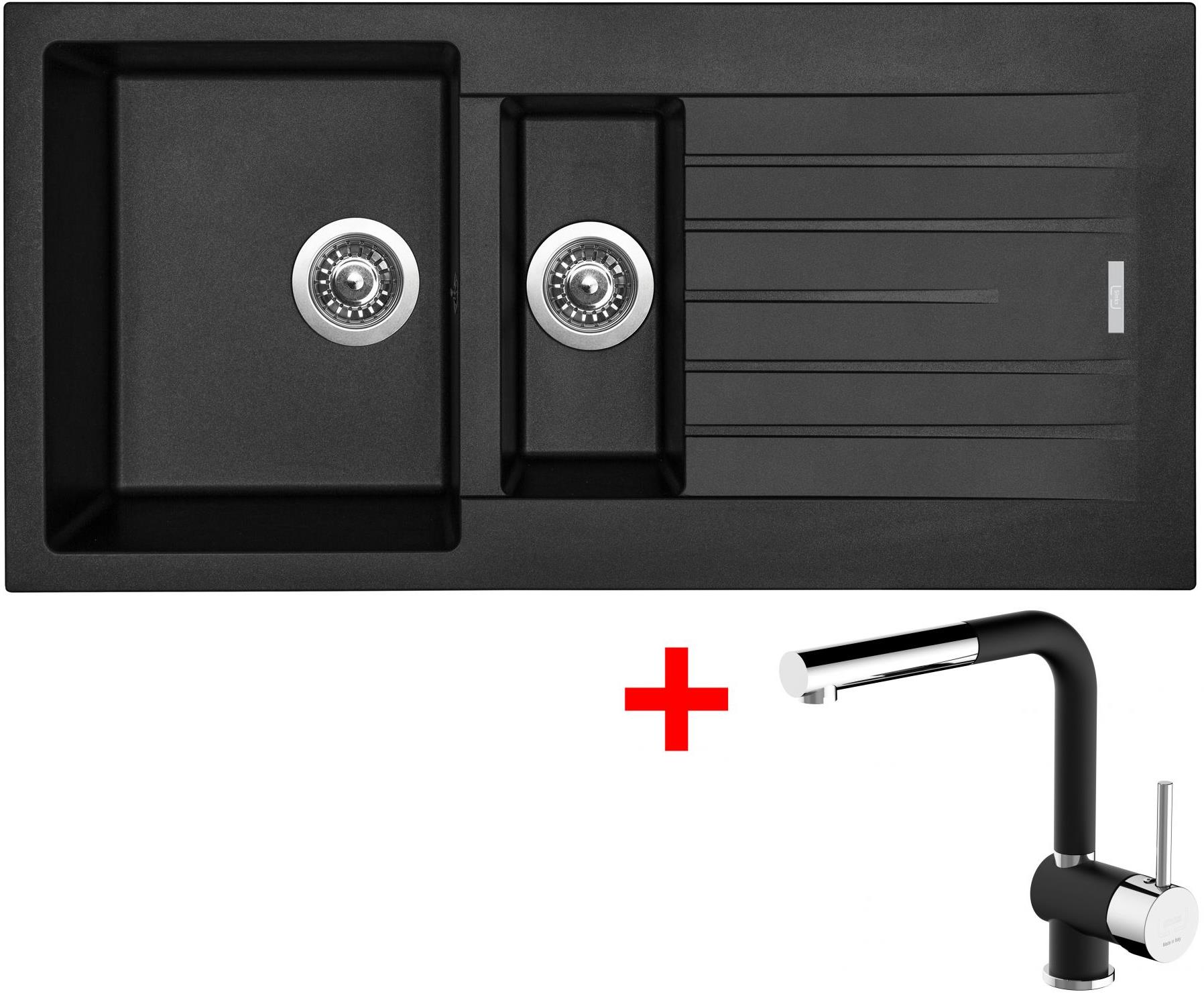 Sinks Perfecto 1000.1 Pureblack + Mix 3 P GR