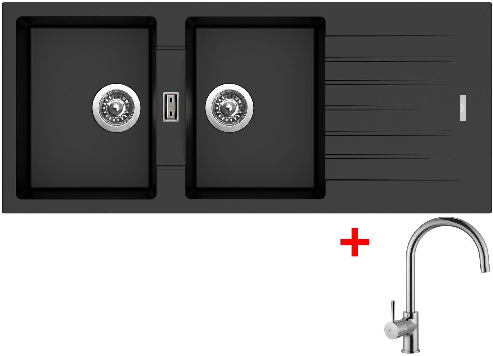 Sinks Perfecto 1160 Duo Metalblack + Vitalia