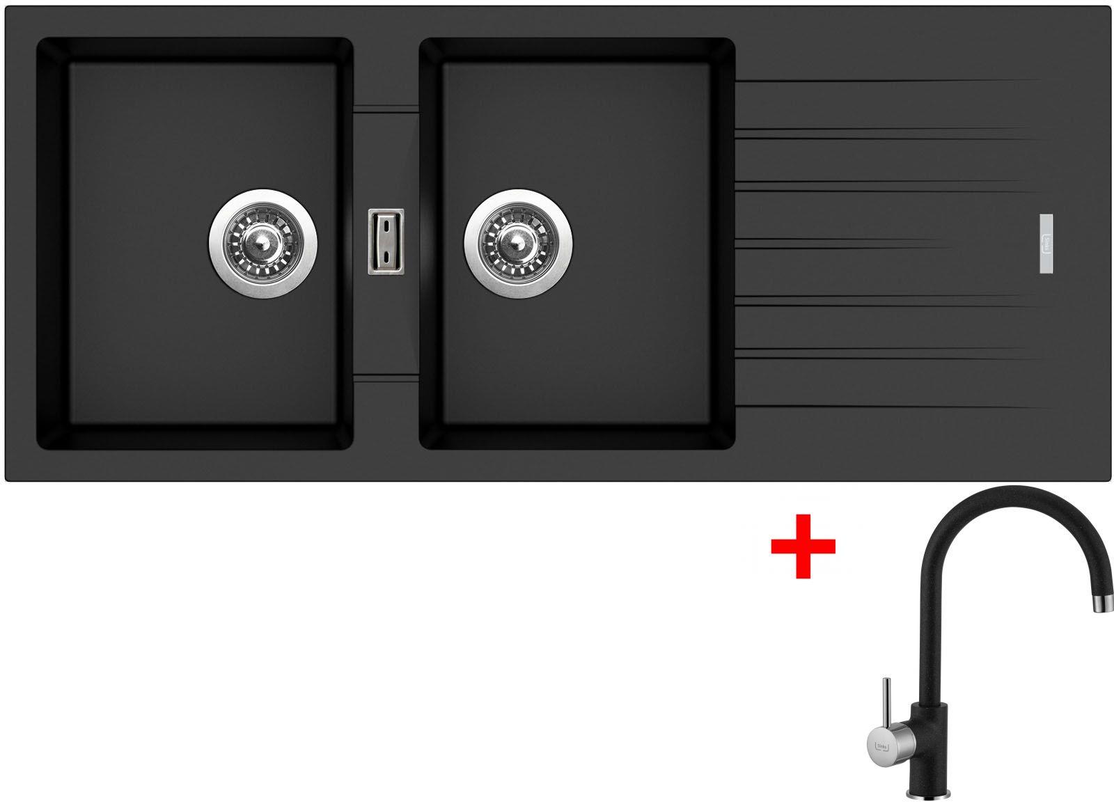 Sinks Perfecto 1160 Duo Metalblack + Vitalia GR