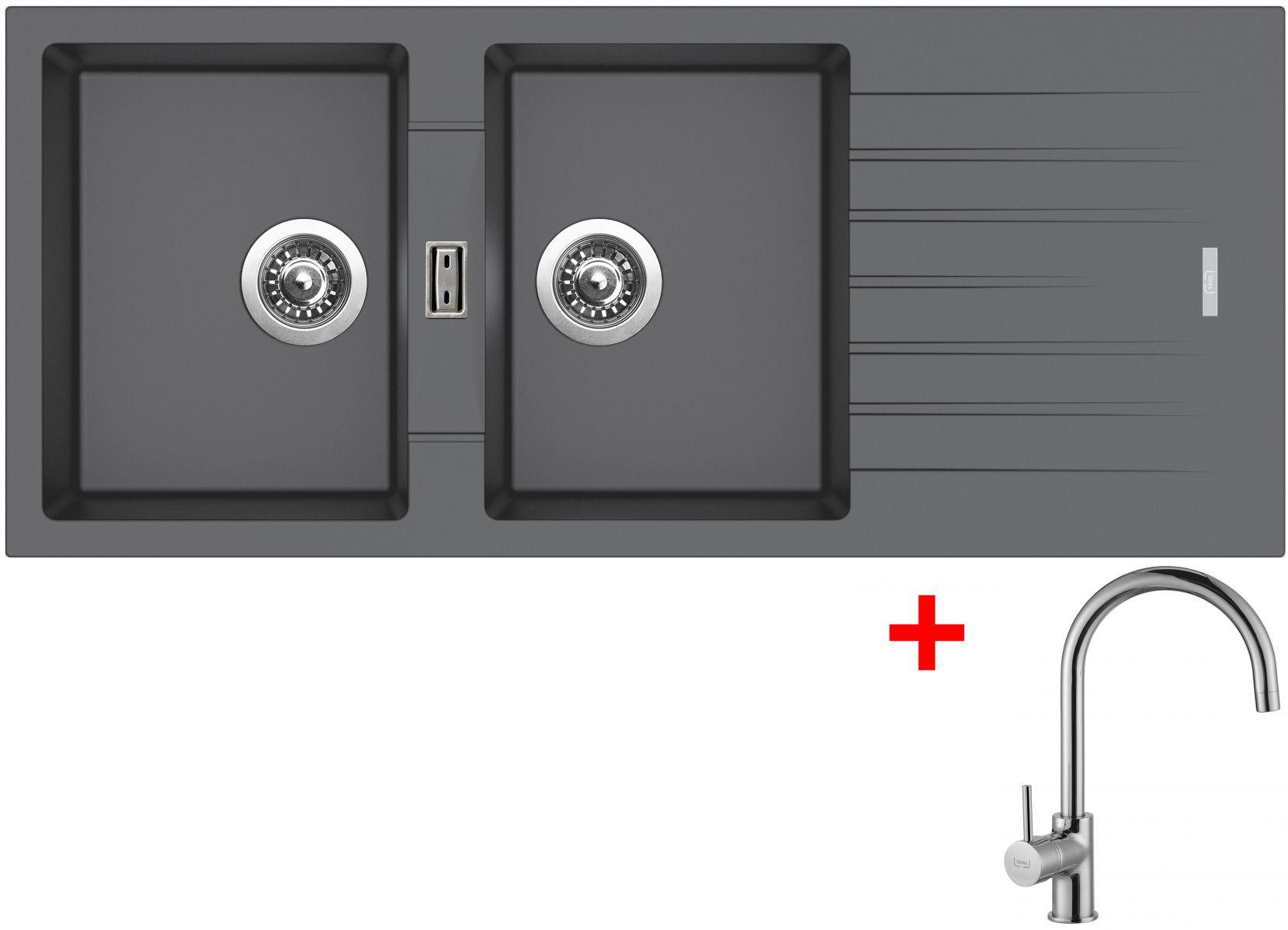 Sinks Perfecto 1160 Duo Titanium + Vitalia