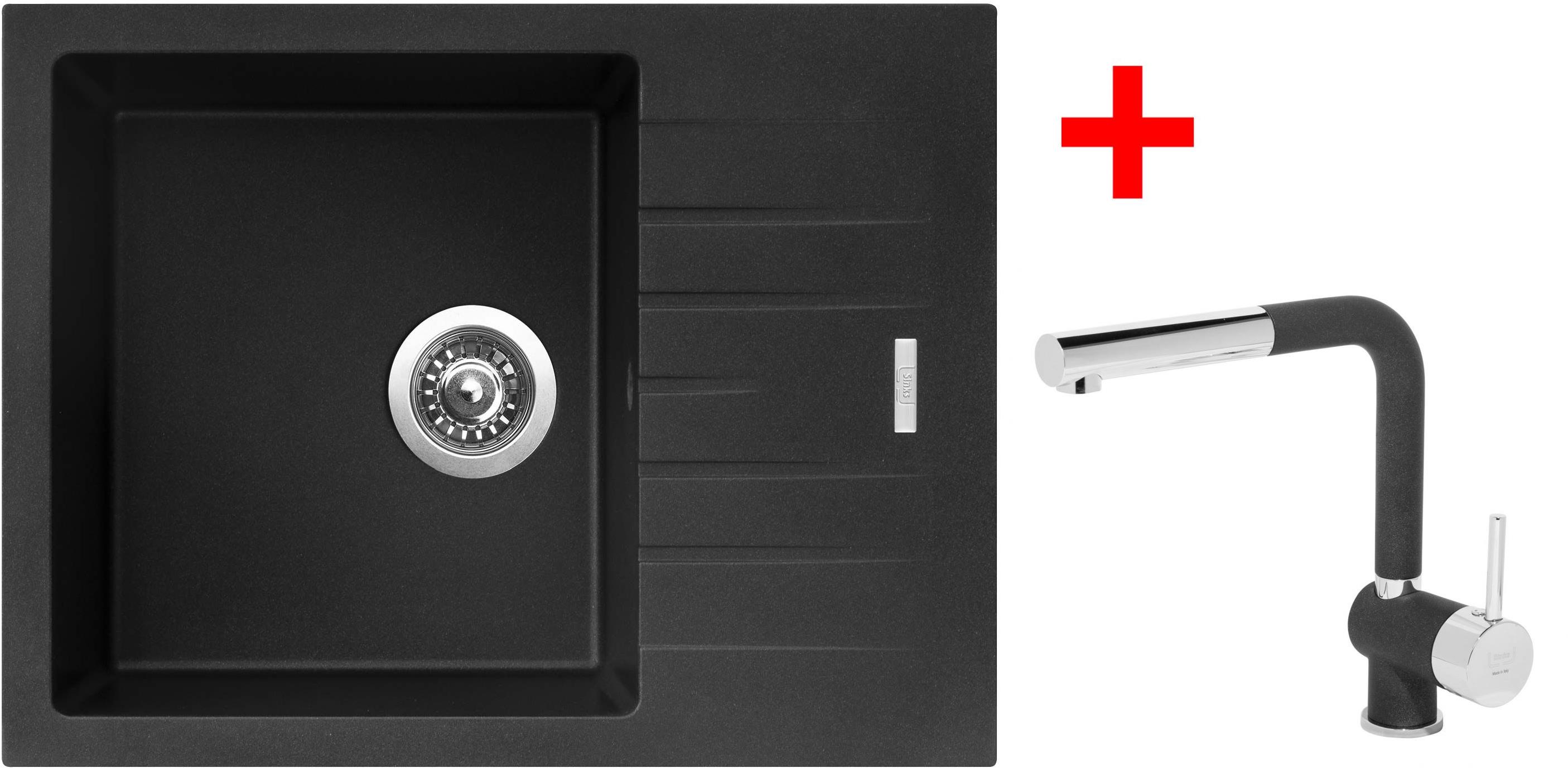 Sinks Perfecto 650 Metalblack + Mix 3 P GR